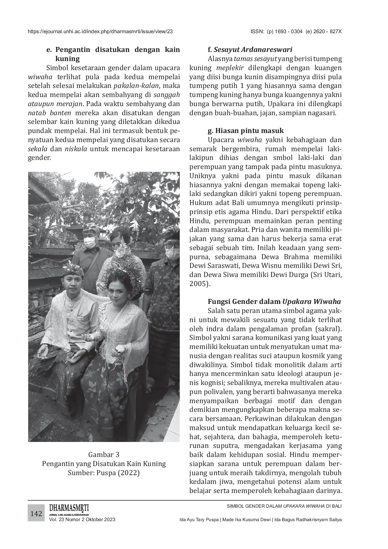 JURIS Simbol Gender Dalam Upakara Wiwaha Di Bali