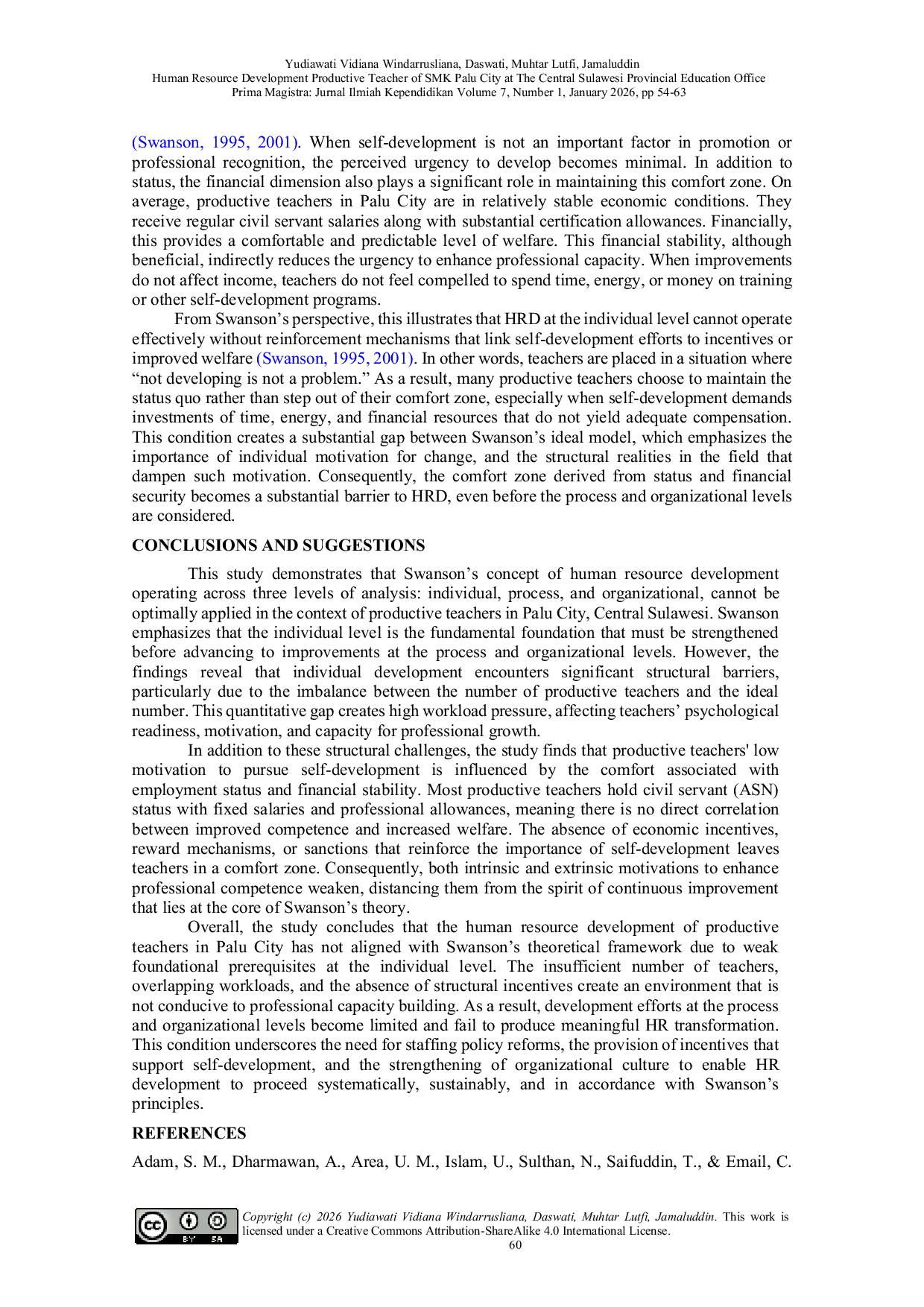 JURIS Human Resource Development Productive Teacher Of Smk Palu City At The Central Sulawesi Provincial Education Office