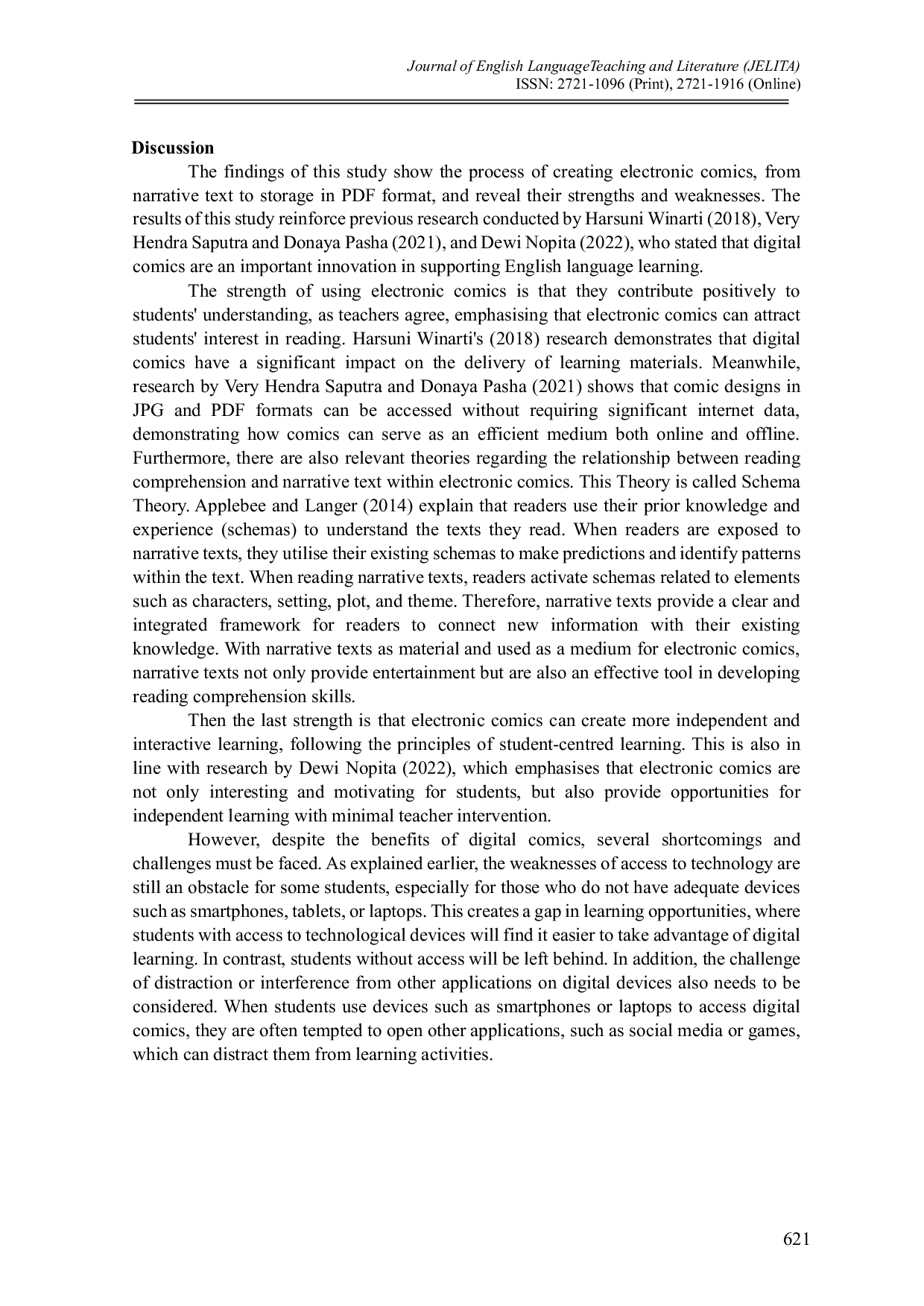 JURIS Designing Electronic Comics to Develop Students Reading Comprehension of Narrative Text