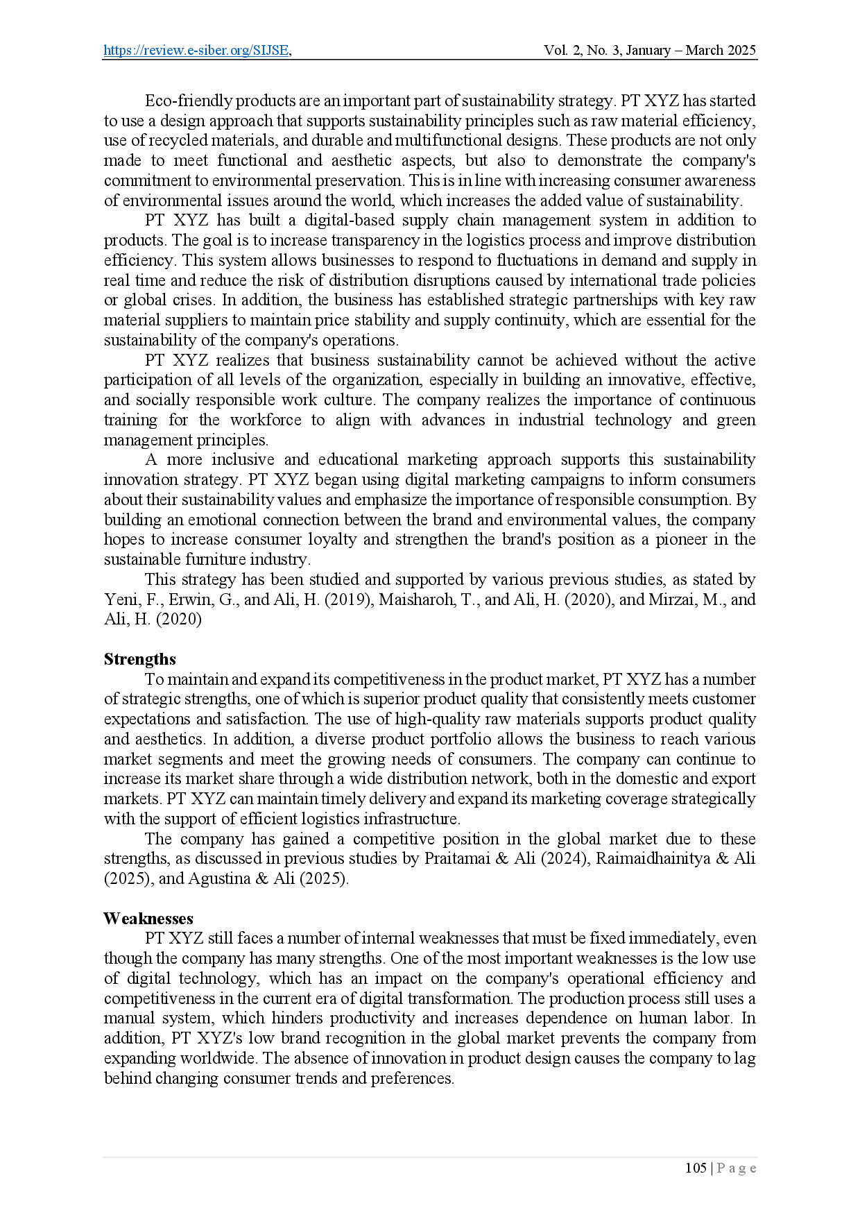 juris SWOT Analysis as an Innovation Strategy in Improving PT XYZ s Business Sustainability