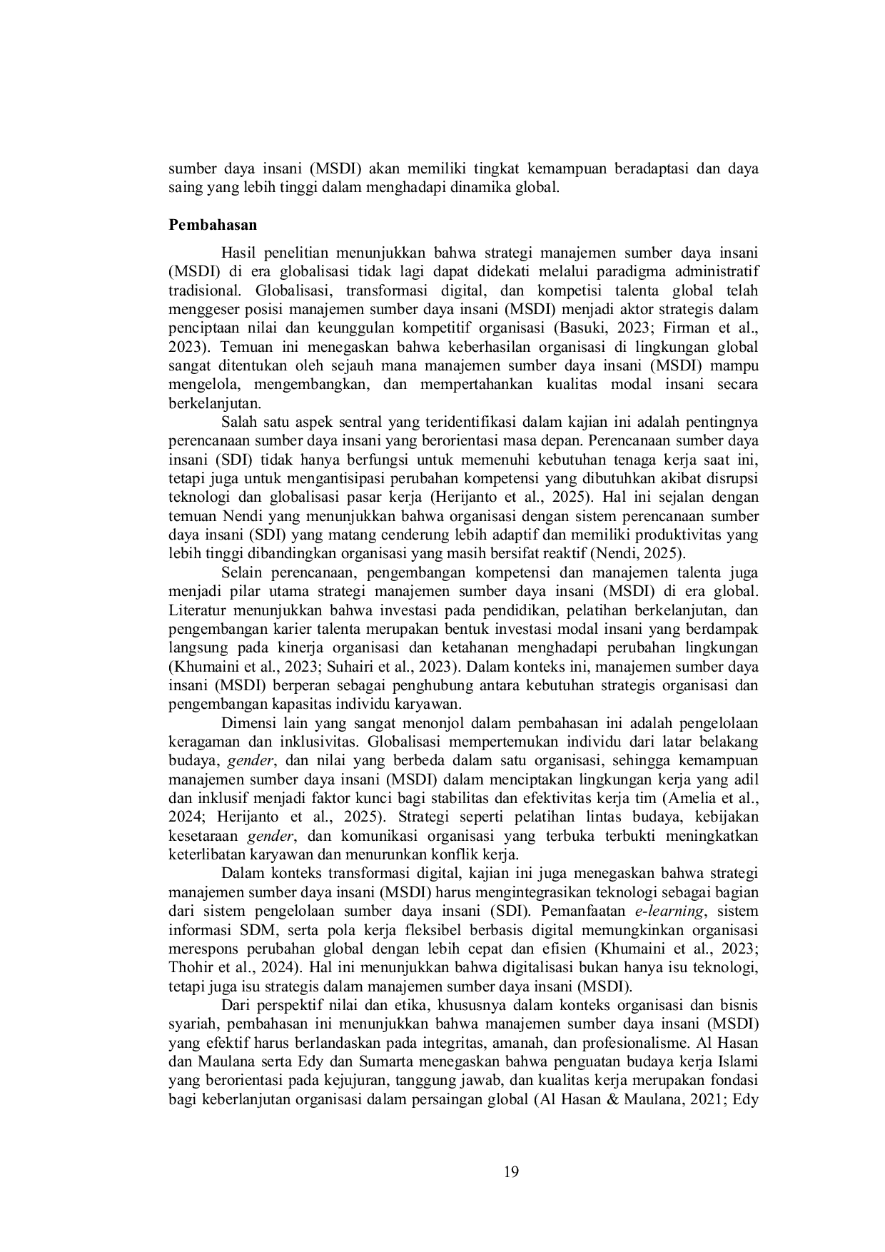 JURIS Strategi Manajemen Sumber Daya Insani Dalam Menghadapi Tantangan Di Era Globalisasi