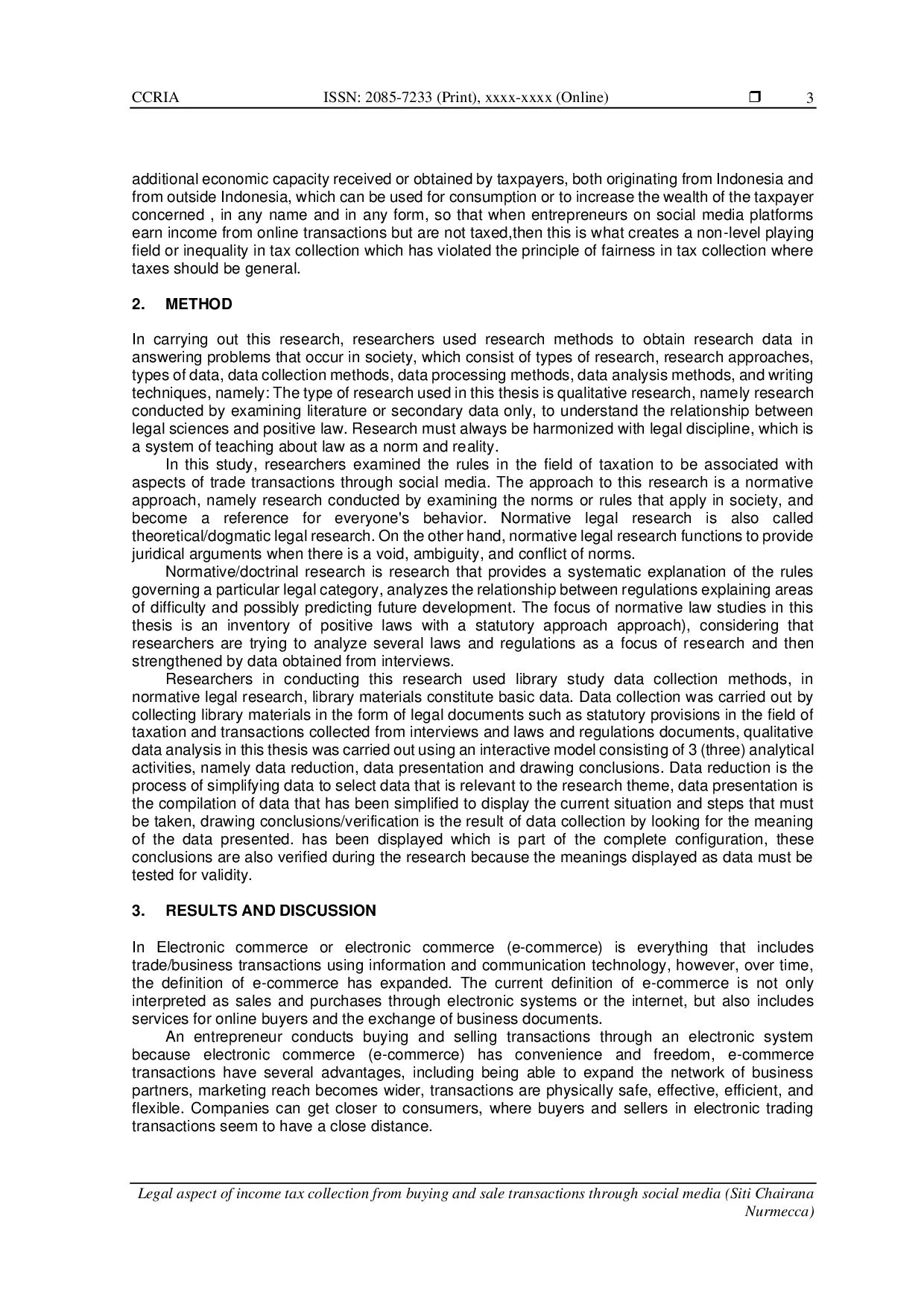 JURIS Legal aspect of income tax collection from buying and sale transactions through social media