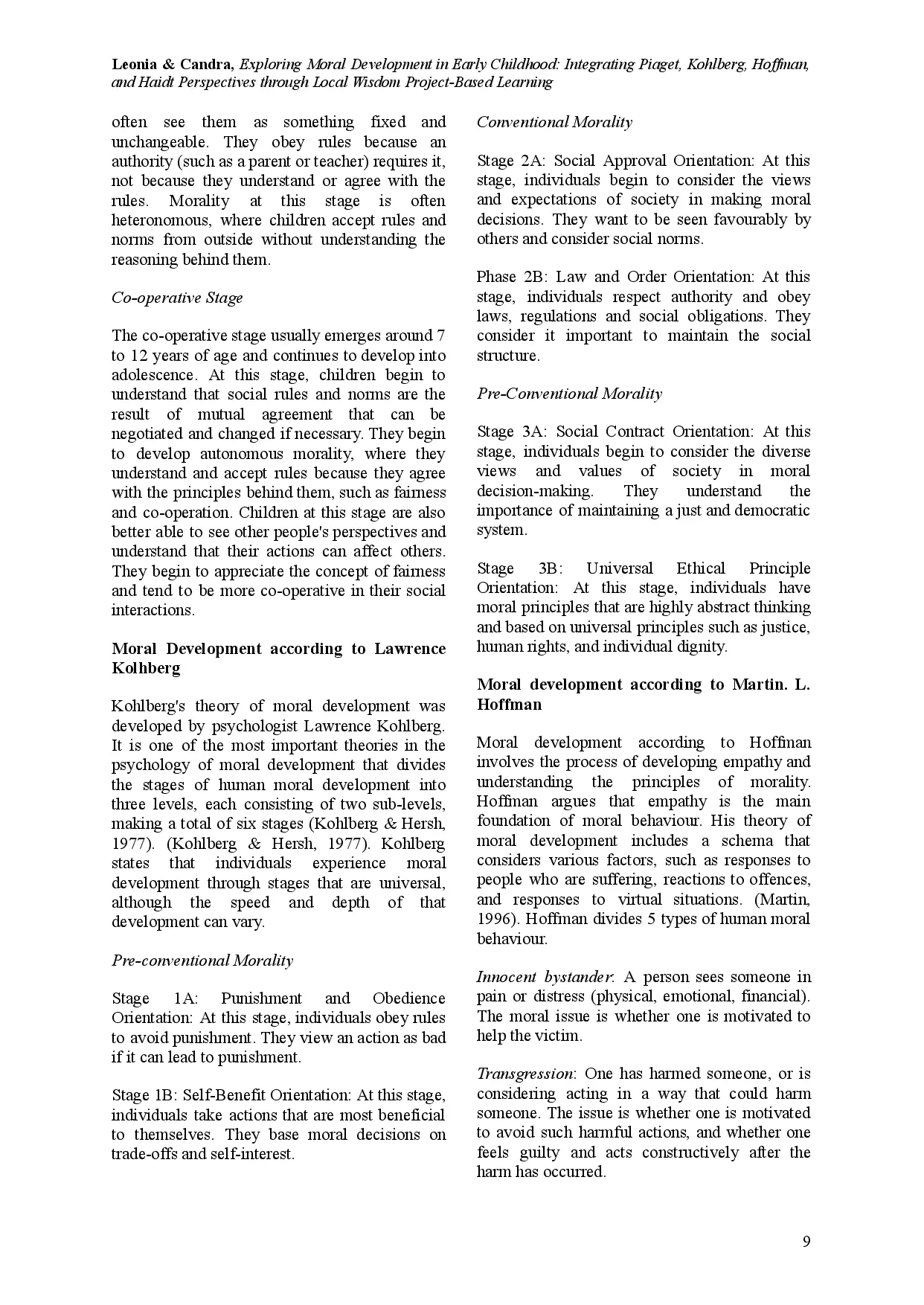juris Exploring Moral Development in Early Childhood Integrating Piaget Kohlberg Hoffman and Haidt Perspectives through Local Wisdom Project Based Learning