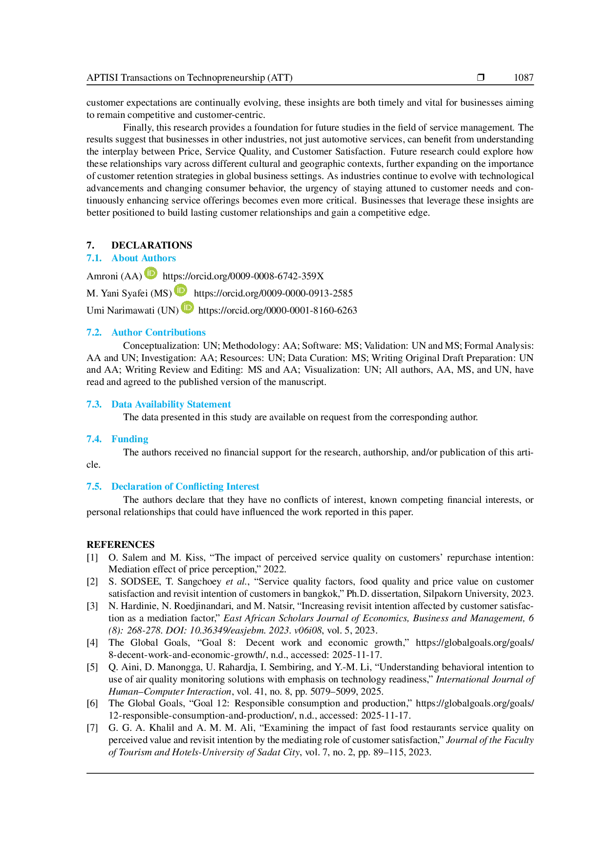 JURIS The Role of Customer Satisfaction as a Mediator for Price and Service Quality on Revisit Intention