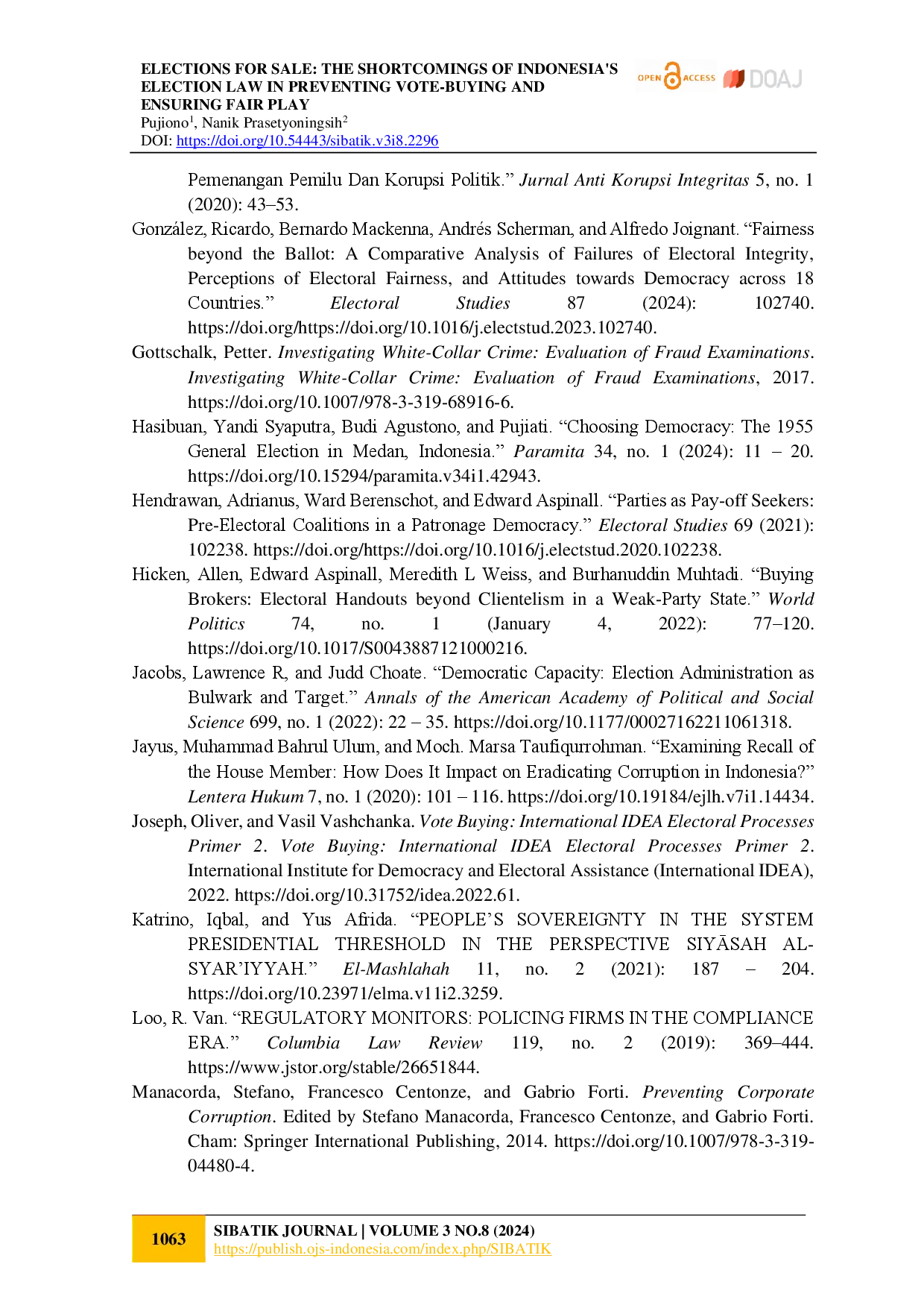 juris Elections For Sale The Shortcomings Of Indonesia S Election Law In Preventing Vote Buying And Ensuring Fair Play