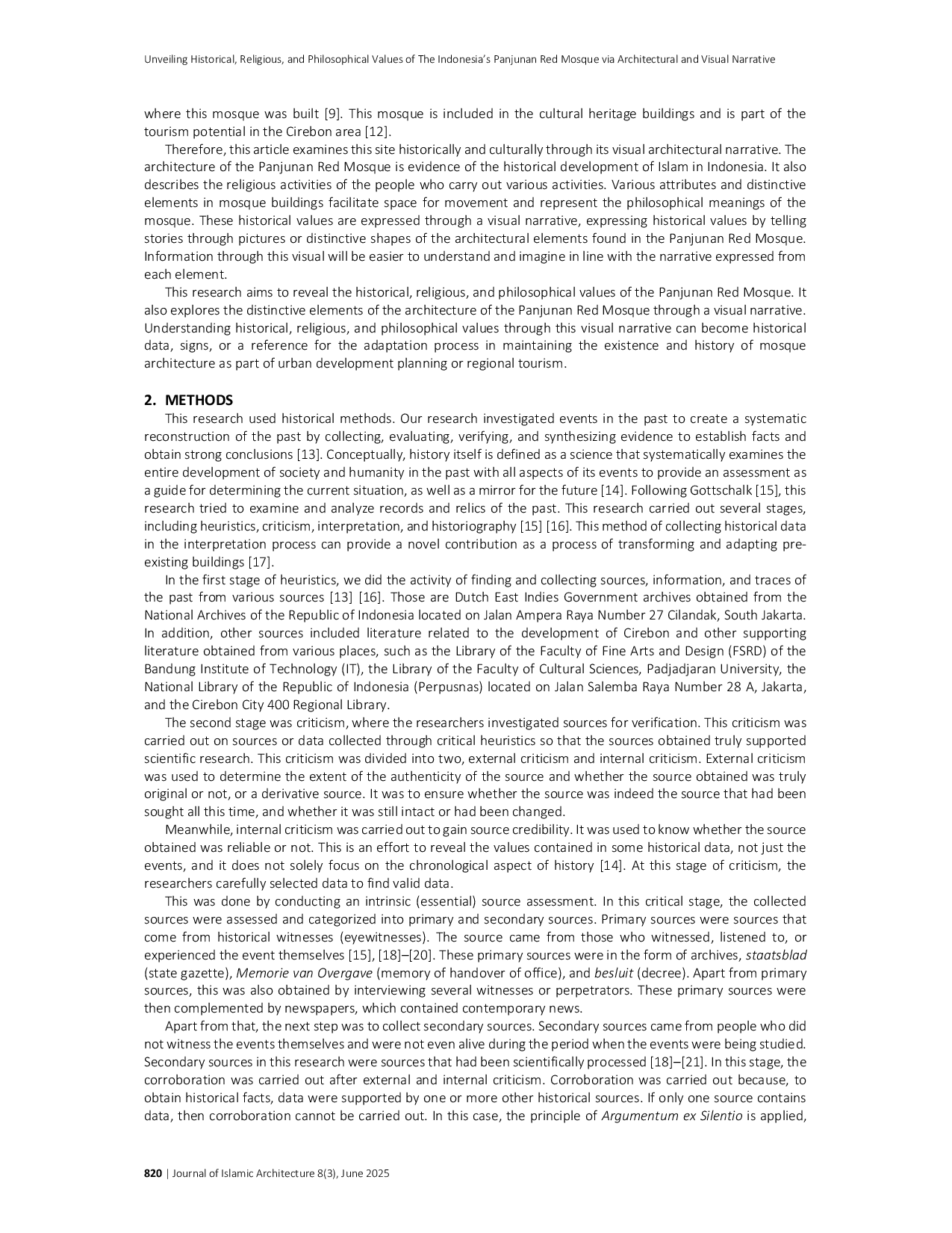 JURIS Unveiling Historical Religious And Philosophical Values of the Indonesia s Panjunan Red Mosque Via Architectural and Visual Narrative