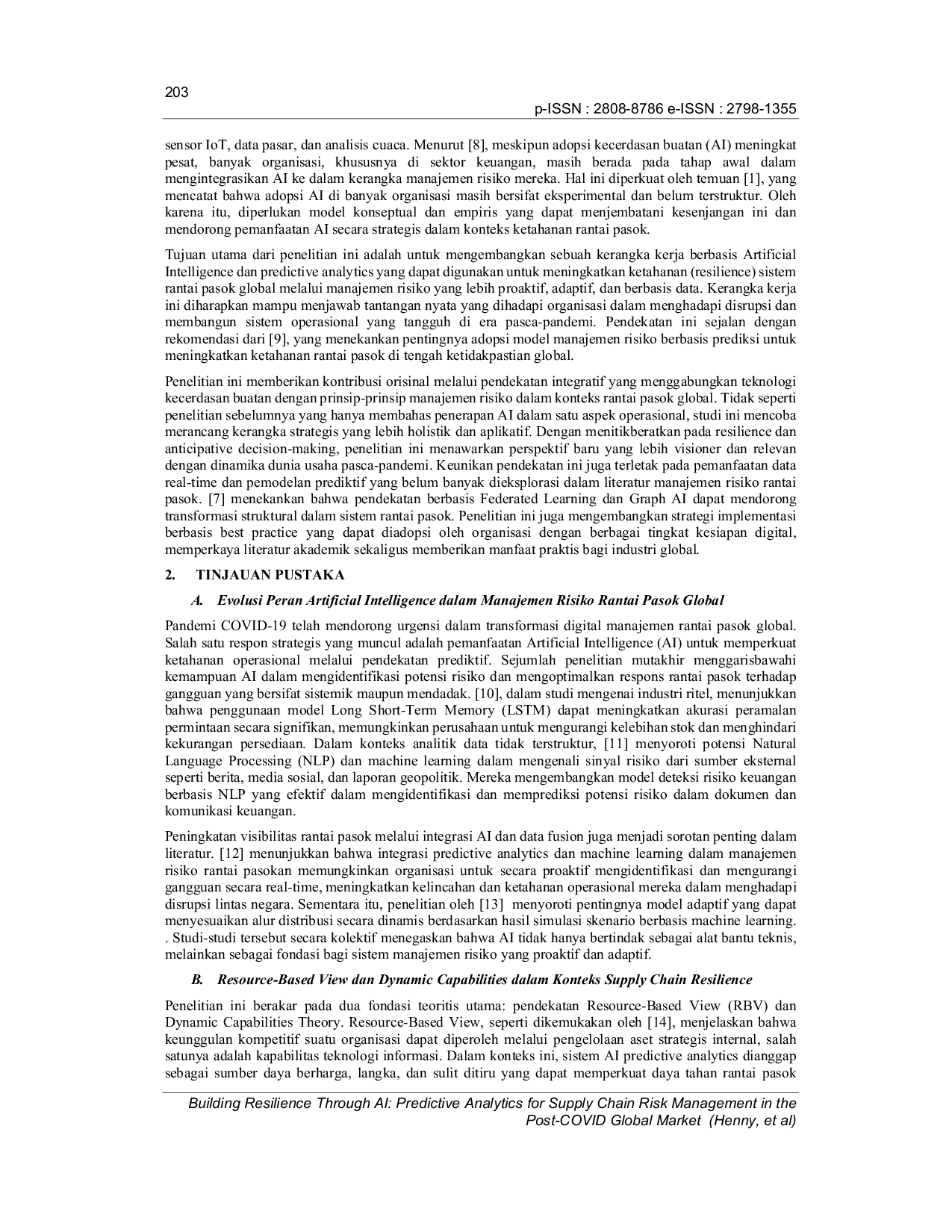 JURIS Building Resilience Through AI Predictive Analytics for Supply Chain Risk Management in the Post COVID Global Market