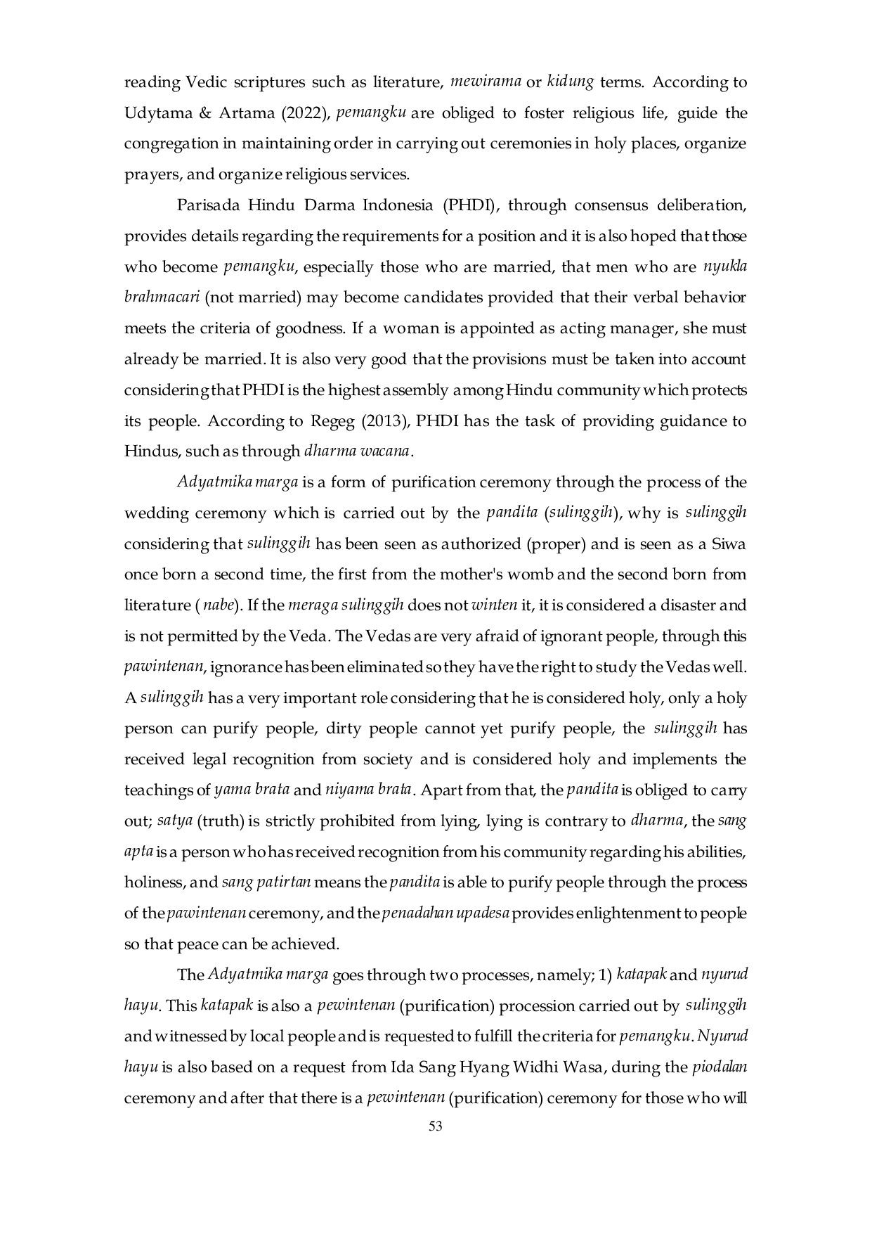 JURIS Description Of The Tatwa Kusumadewa Contents As Guidelines Of Pinandita In Hindu Religious Ceremonies