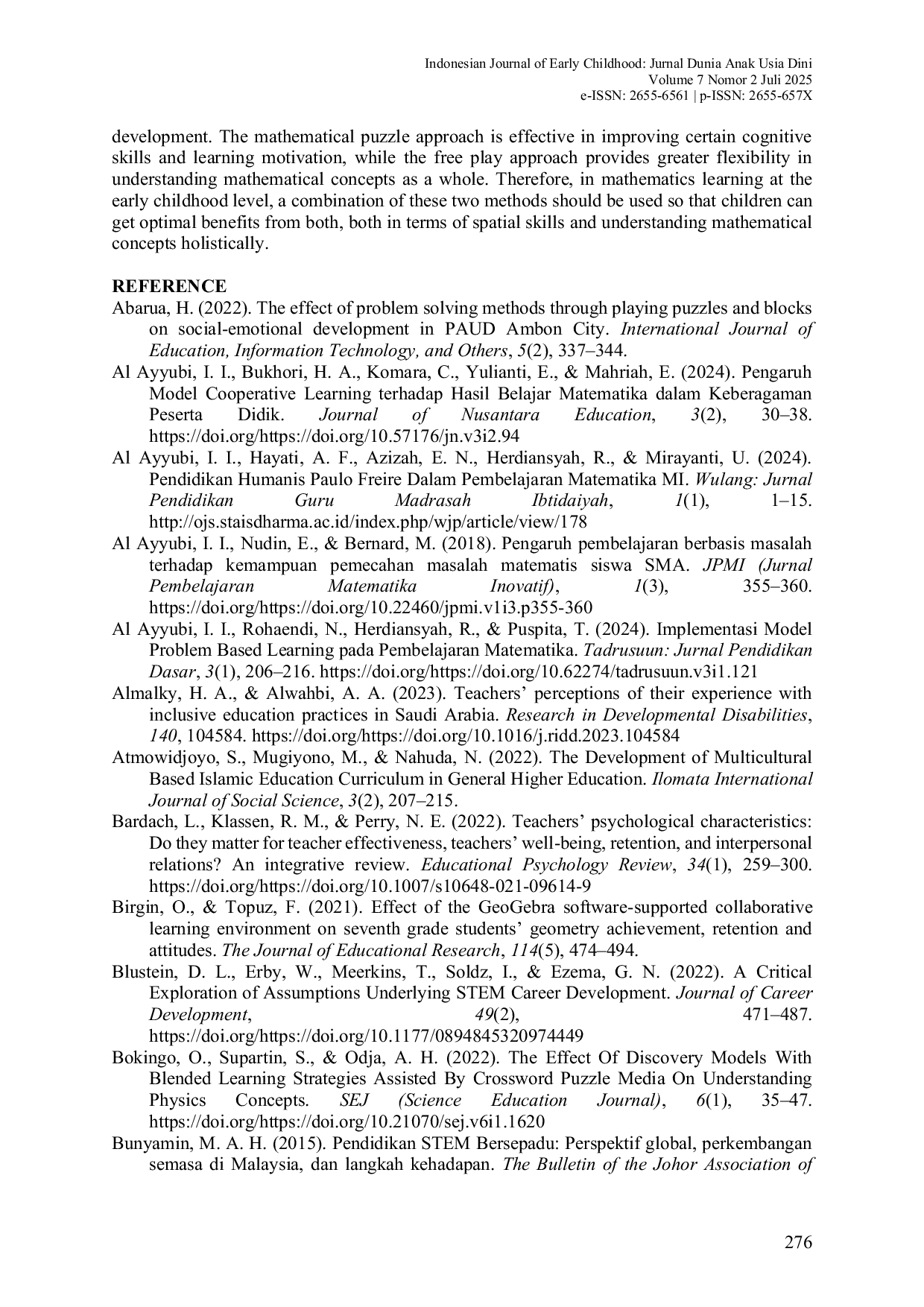 JURIS Math Puzzles and Free Play Which is More Effective for Children s Spatial Development