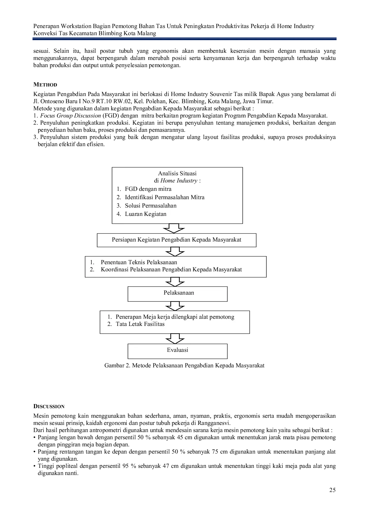 JURIS Penerapan Workstation Bagian Pemotong Bahan Tas Untuk Peningkatan Produktivitas Pekerja