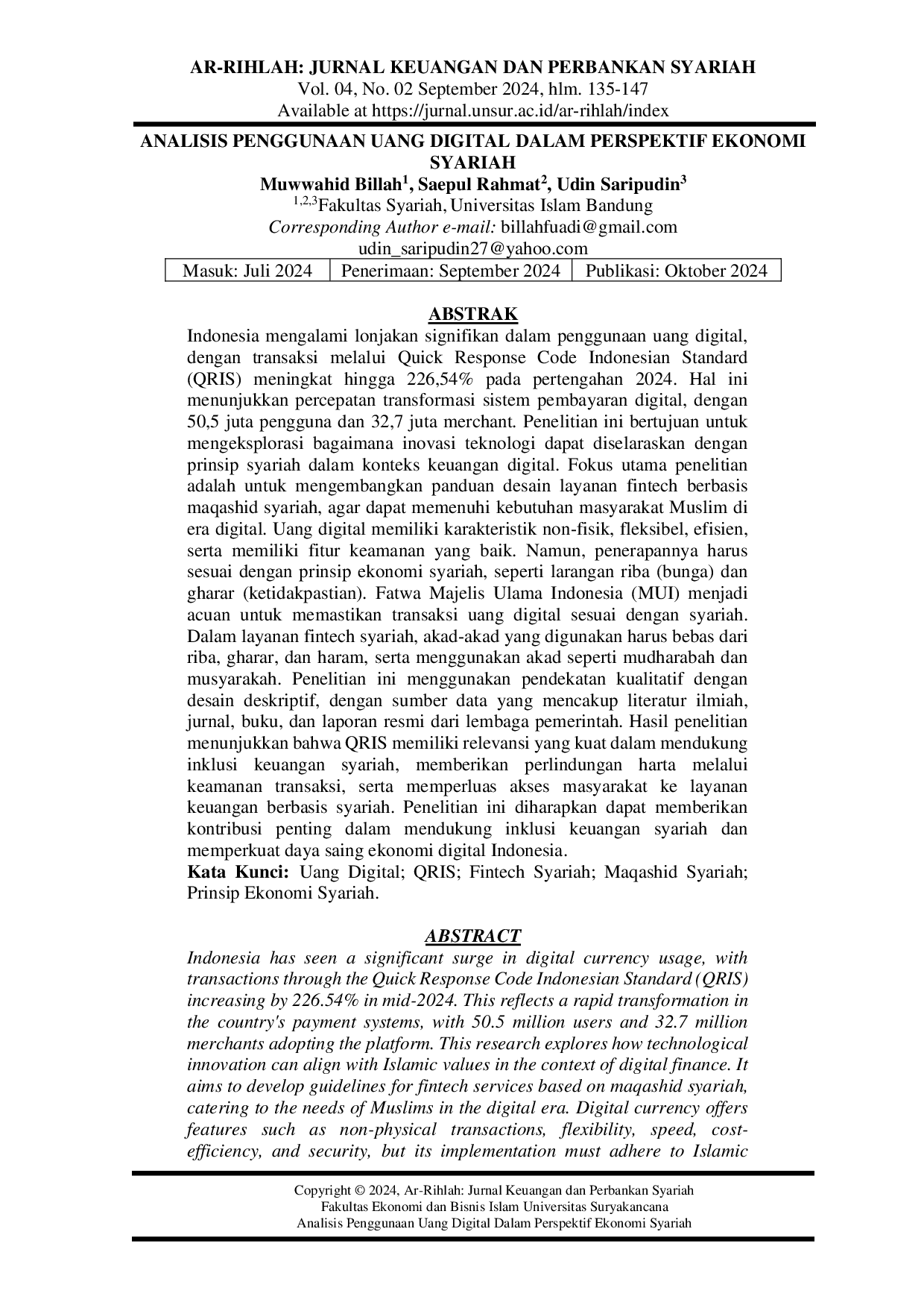 JURIS Analisis Penggunaan Uang Digital Dalam Perspektif Ekonomi Syariah
