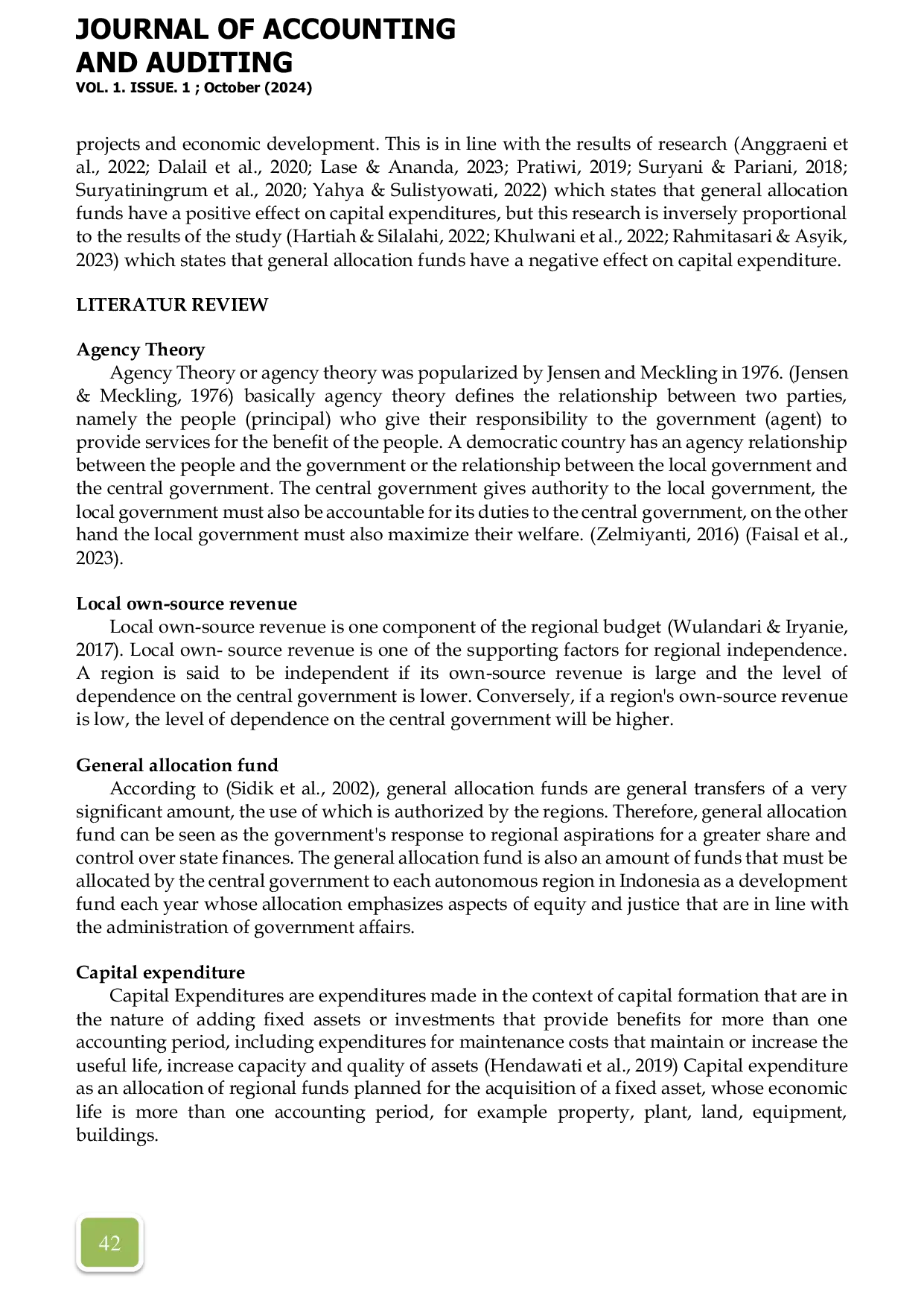 JURIS The Effect of Local Revenue and General Allocation Fund on Capital Expenditure