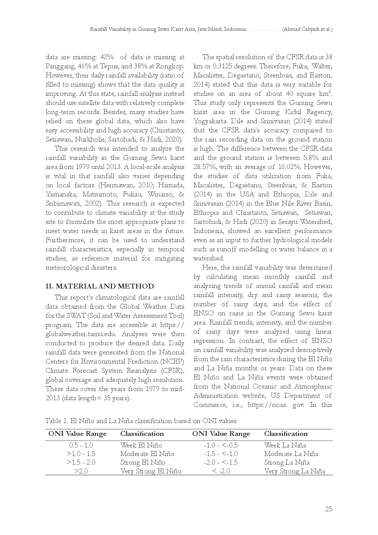 juris Variabilitas Curah Hujan di Kawasan Karst Gunung Sewu Pulau Jawa Indonesia