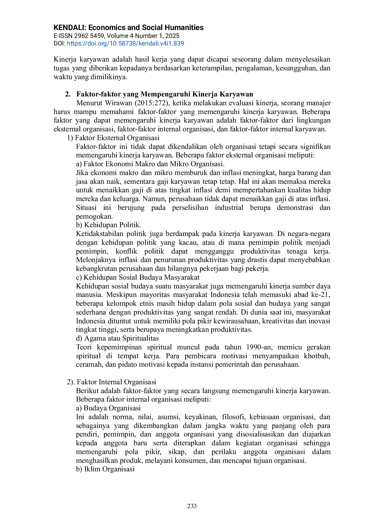 JURIS Pengaruh Kesesuaian Personal Organisasi KOR Dan Persepsi Dukungan Organisasi Terhadap Komitmen Dan Dampaknya Terhadap Kinerja Aparatur Sipil Negara ASN