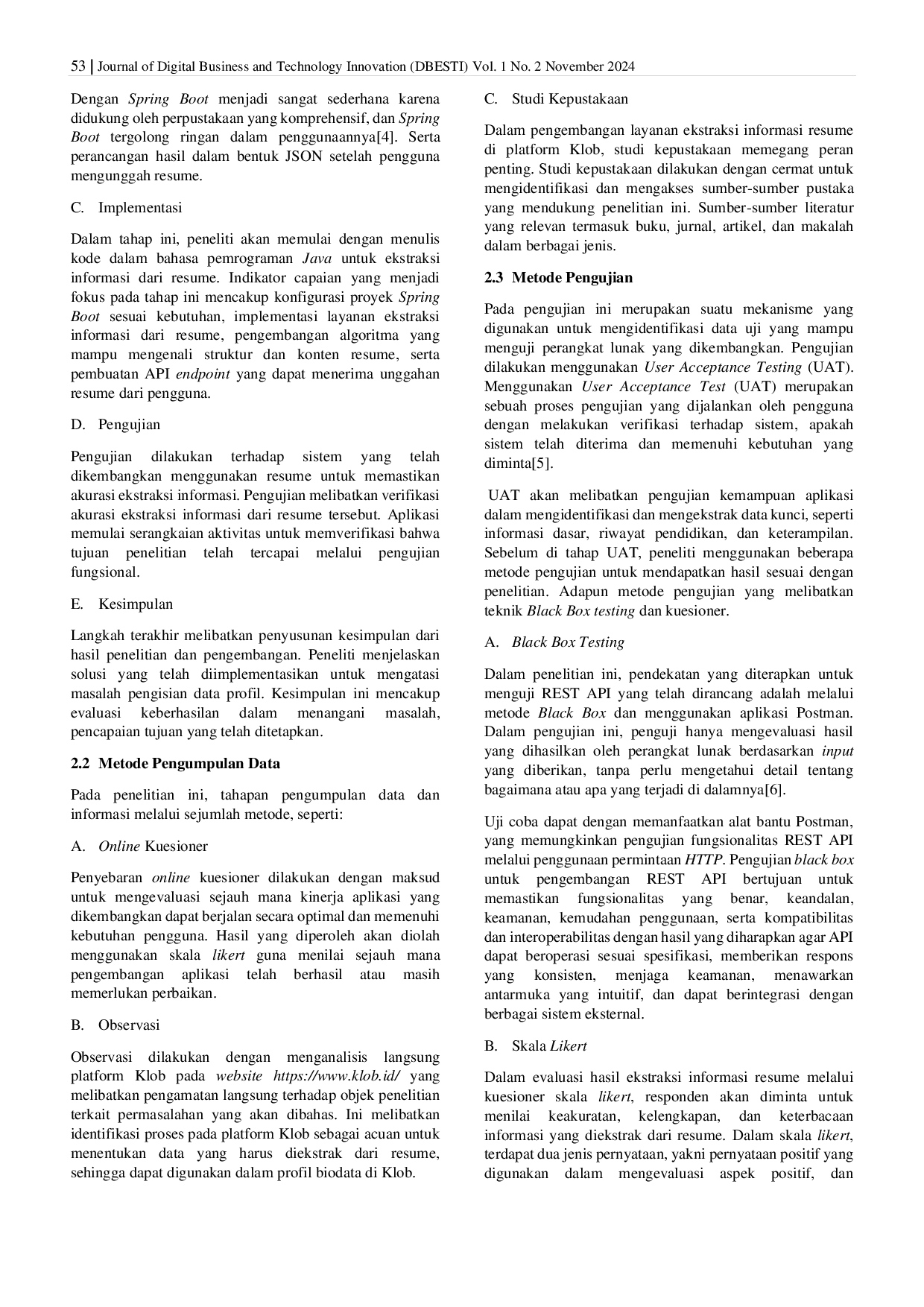 JURIS Pengembangan Rest API untuk Ekstraksi Informasi dari Resume Menggunakan Java Spring Boot