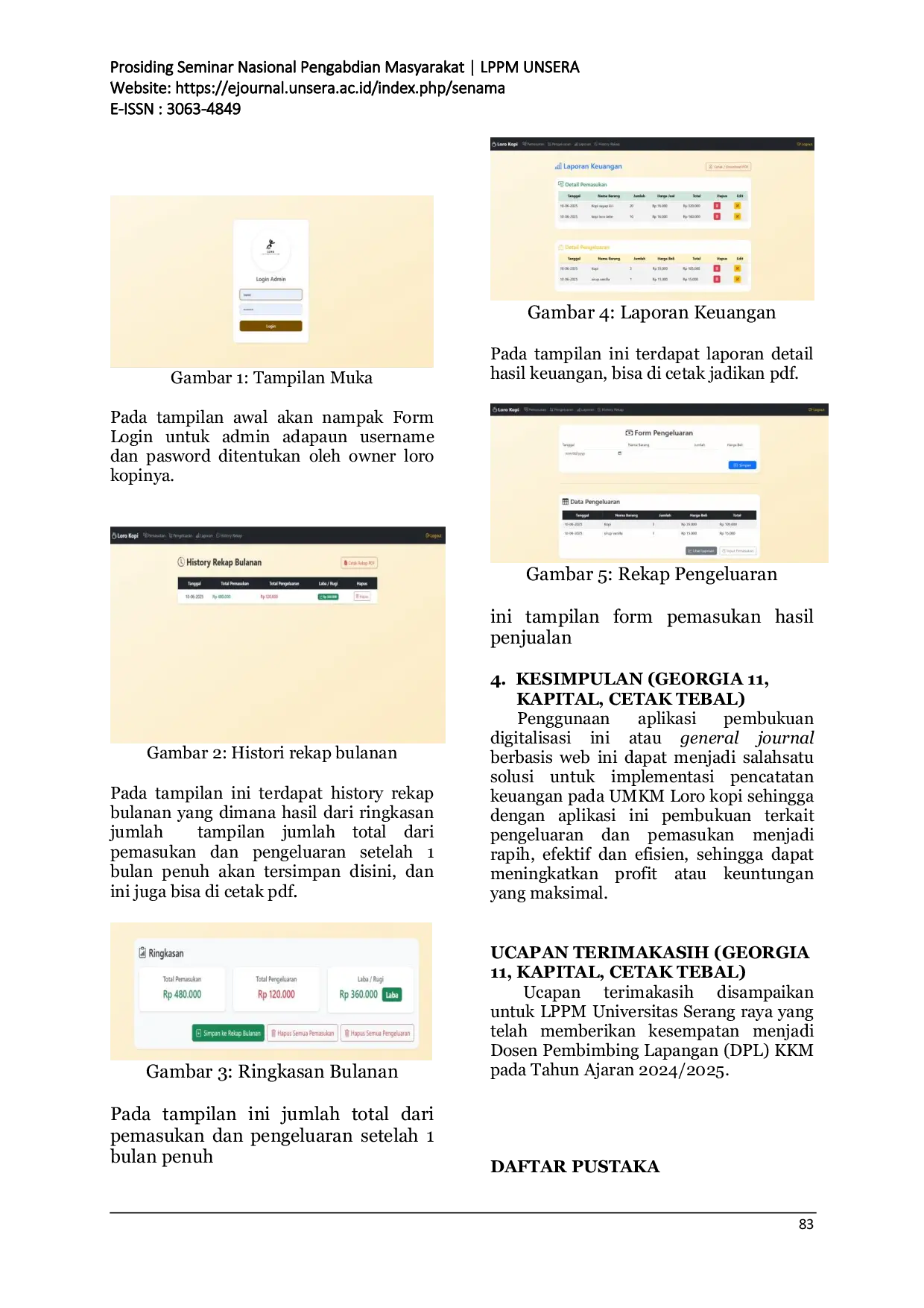 JURIS Pengenalan General Journal Digitalisasi Untuk Peningkatan Profit Usaha Mikro Kecil dan Menengah Loro Kopi