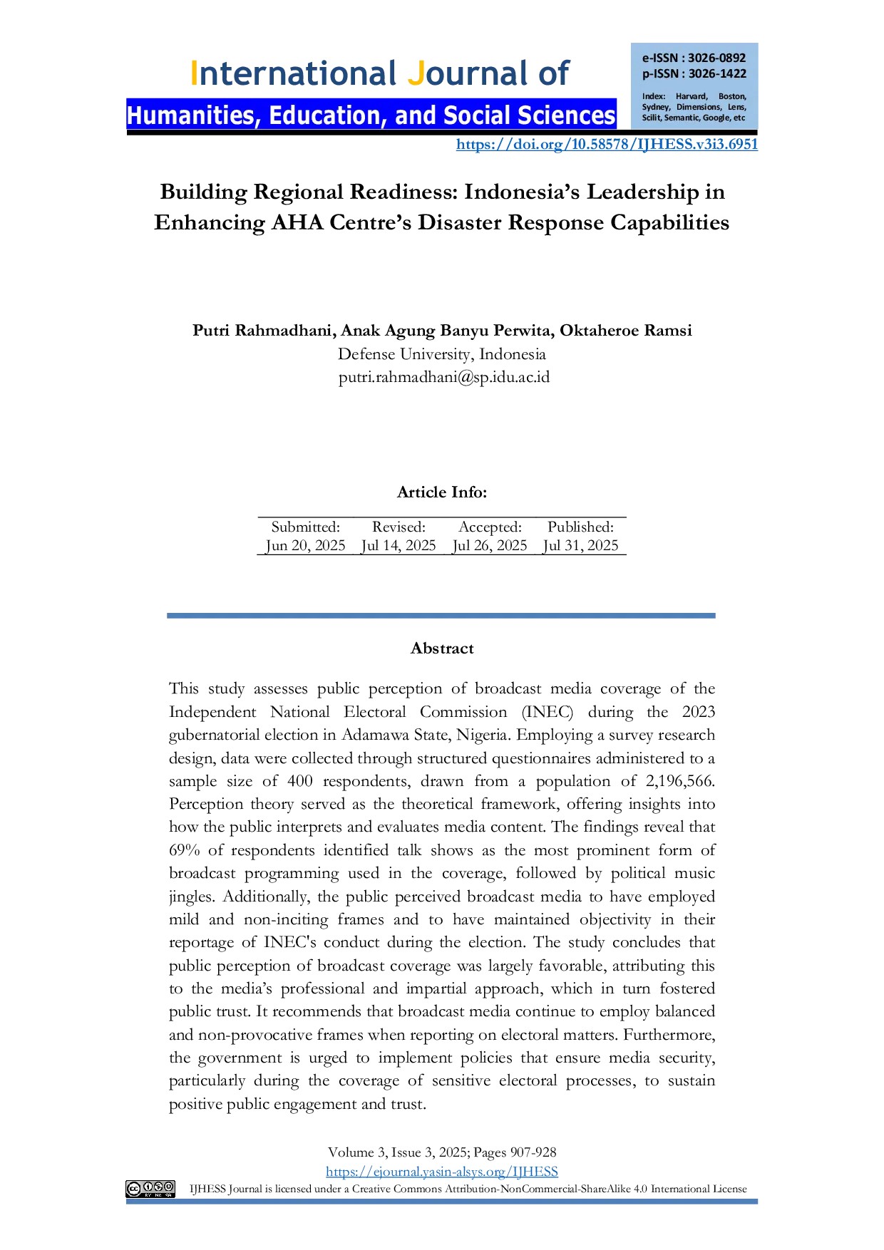 JURIS Building Regional Readiness Indonesia s Leadership in Enhancing AHA Centre s Disaster Response Capabilities