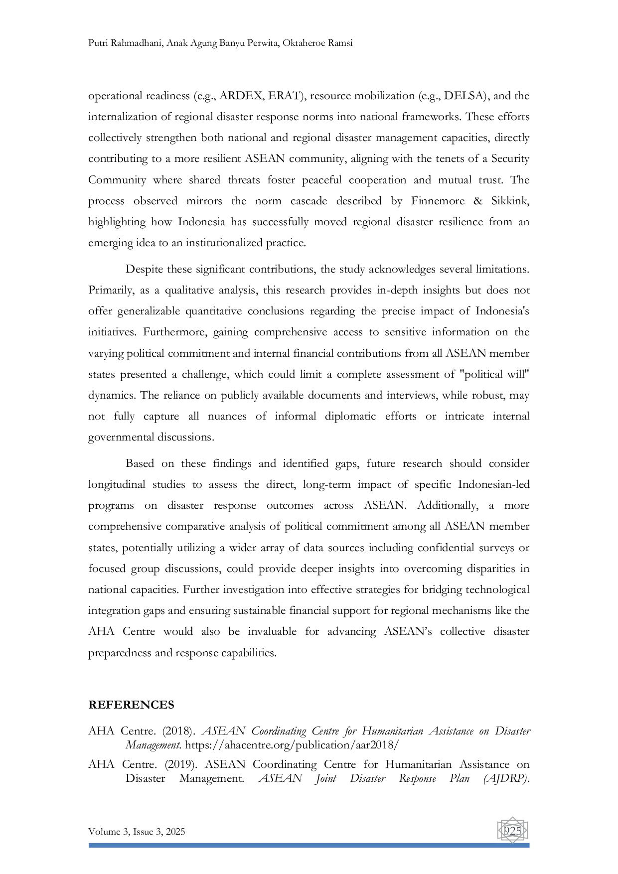 JURIS Building Regional Readiness Indonesia s Leadership in Enhancing AHA Centre s Disaster Response Capabilities