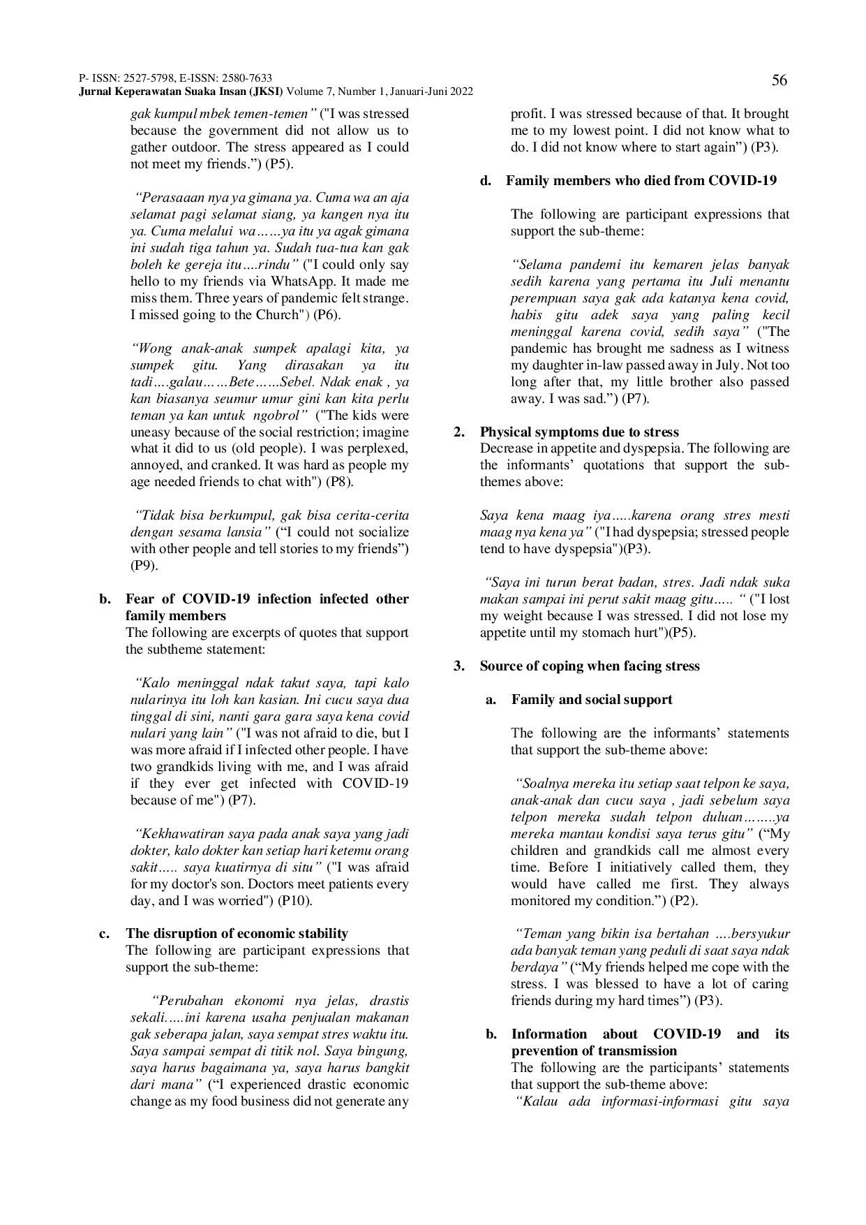 JURIS A Qualitative Study Stress Adaptation in Elderly during the COVID19 Pandemic Era