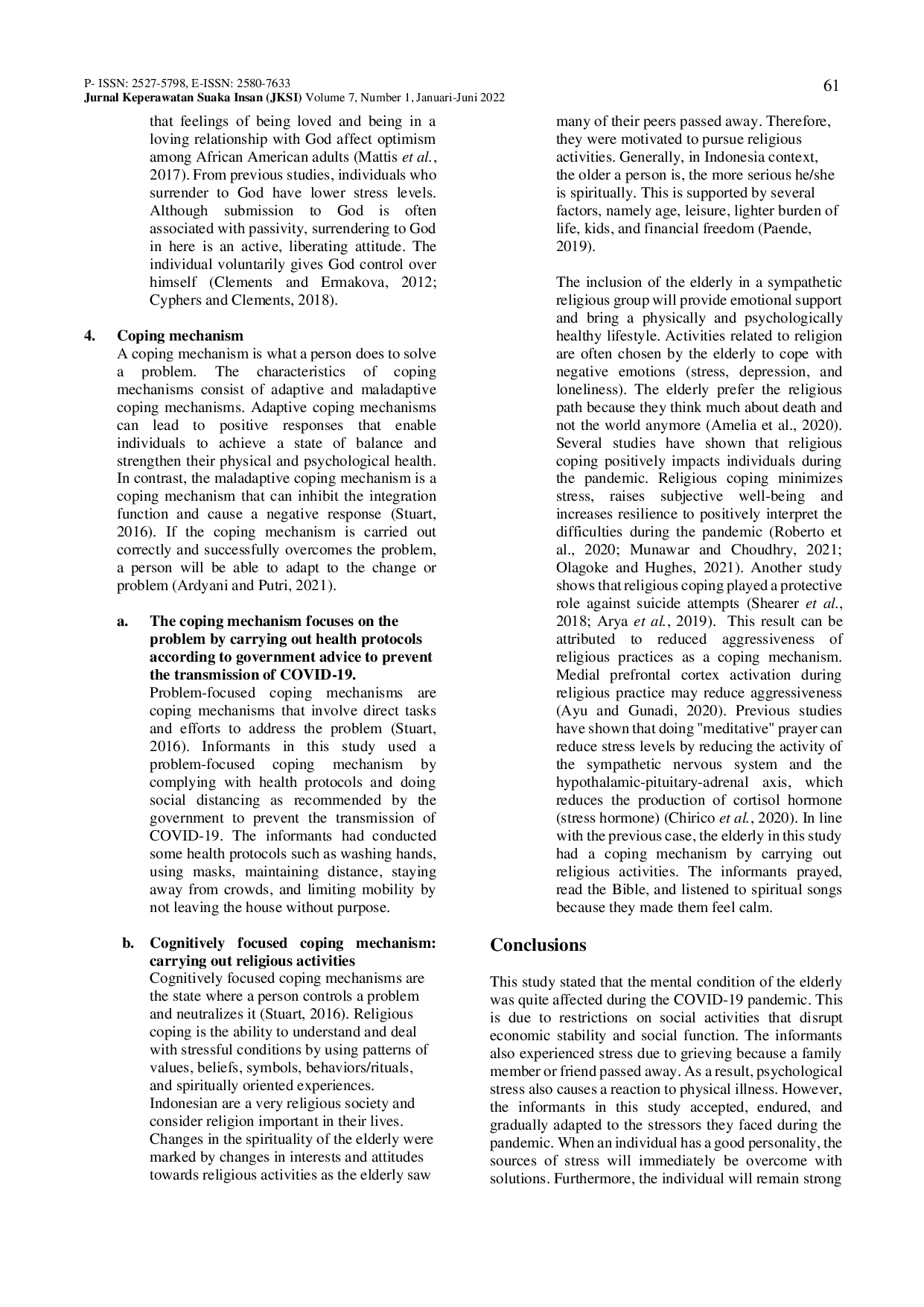 JURIS A Qualitative Study Stress Adaptation in Elderly during the COVID19 Pandemic Era