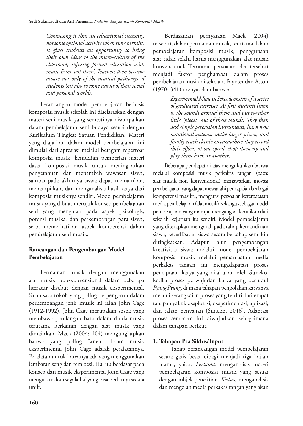 juris Model Pembelajaran Komposisi Musik Sekolah Melalui Pemanfaatan Perkakas Tangan