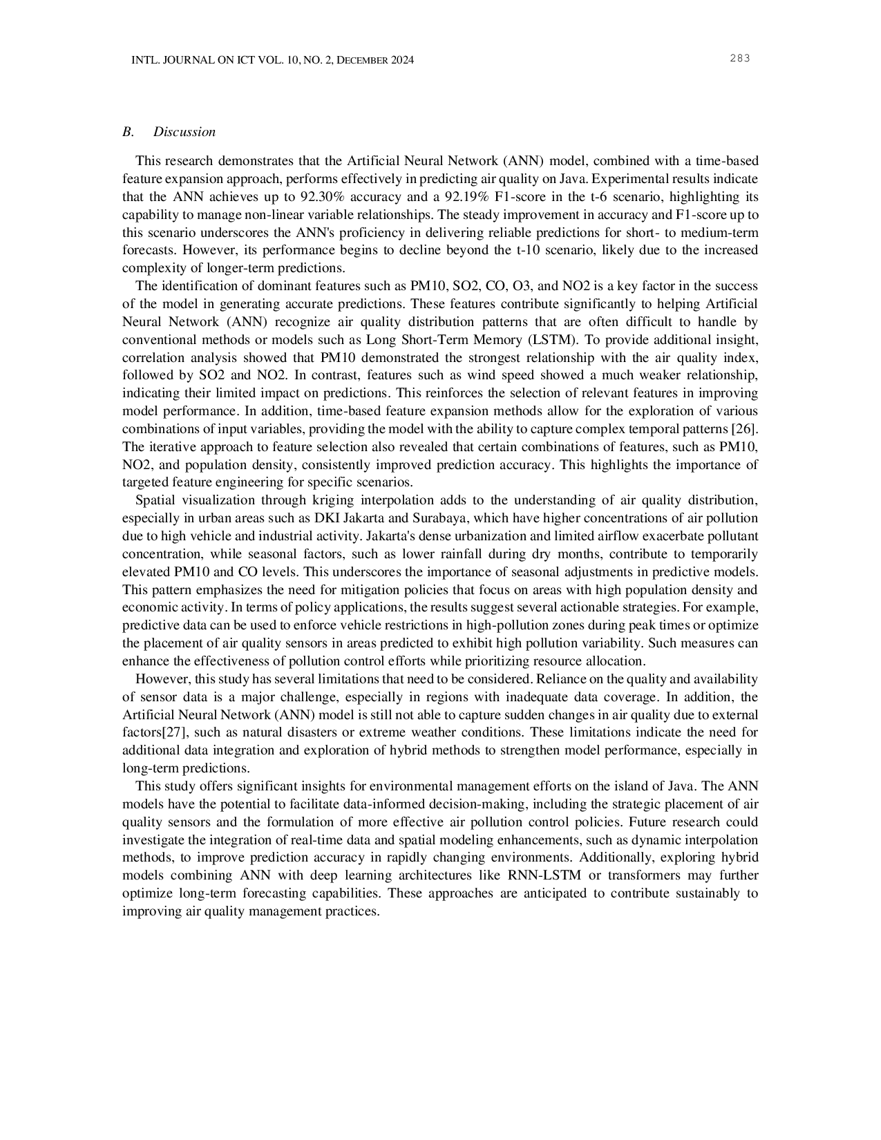 JURIS Prediction of Classification of Air Quality Distribution in Java Island using ANN with Time Based Feature Expansion and Spatial Analysis