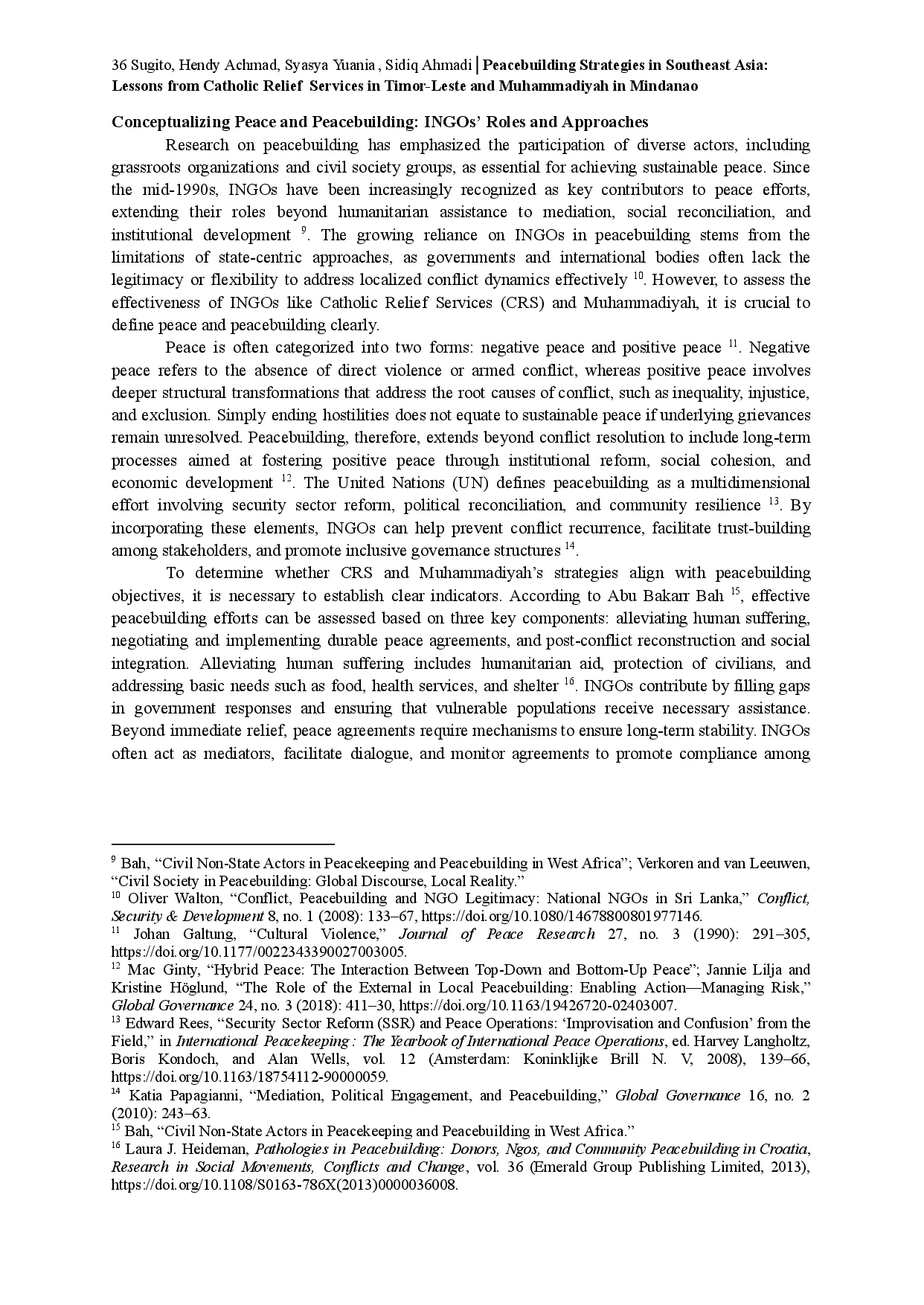 juris Inisiatif Damai di Asia Tenggara Pelajaran dari Peran Catholic Relief Services dan Muhammadiyah Dalam Peace Building di Timor Leste and Mindanao