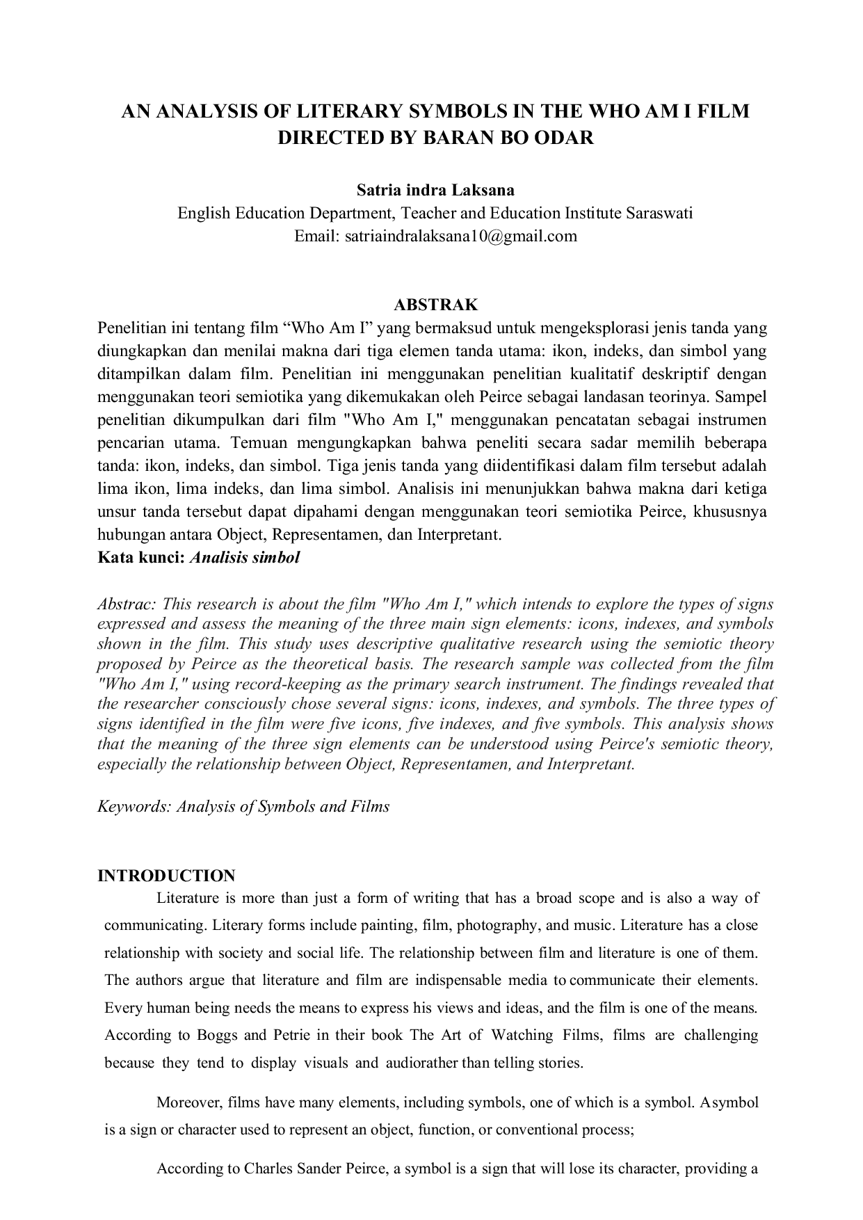 JURIS An Analysis Of Literary Symbols In The Who Am I Film Directed By Baran Bo Odar