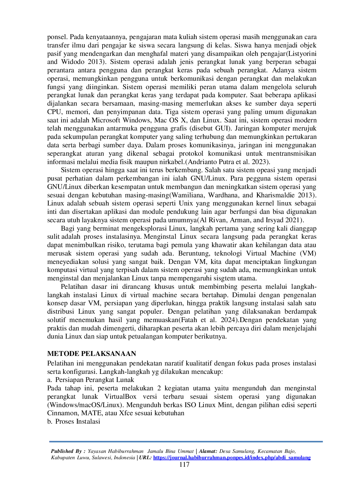 juris Pelatihan Instalasi Linux di Virtual Macine Untuk Pembelajaran Sistem Operasi Terbuka SMK Ma arif Kudus