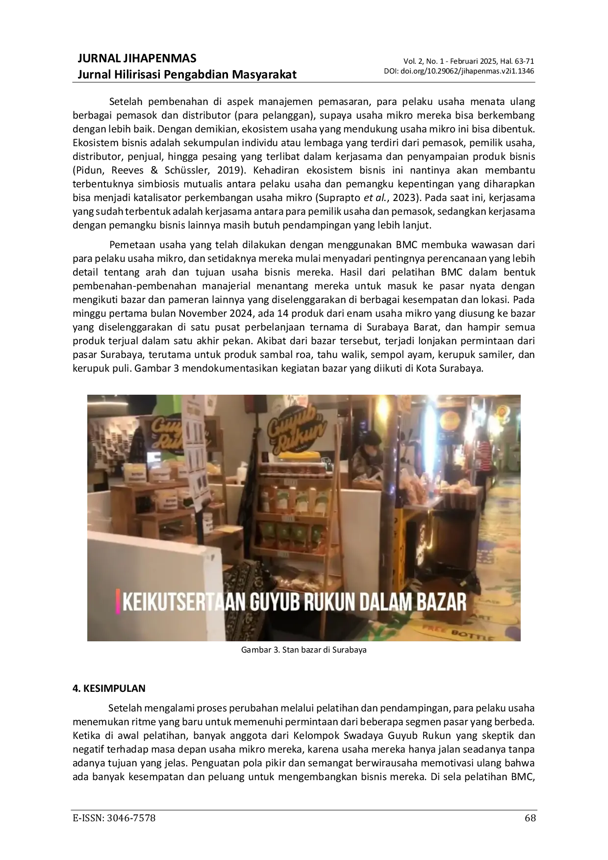 JURIS Pelatihan BMC bagi Pelaku Usaha Mikro Kelompok Swadaya Guyub Rukun Malang