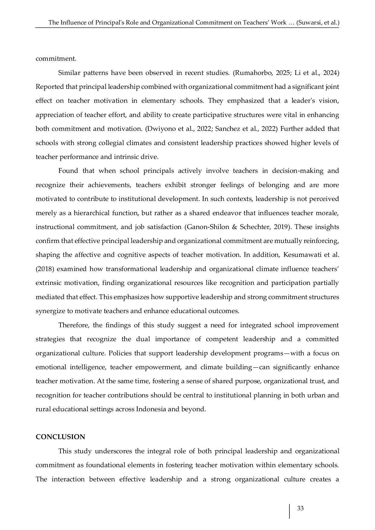 JURIS The Influence of Principal s Role and Organizational Commitment on Teachers Work Motivation in Public Elementary Schools