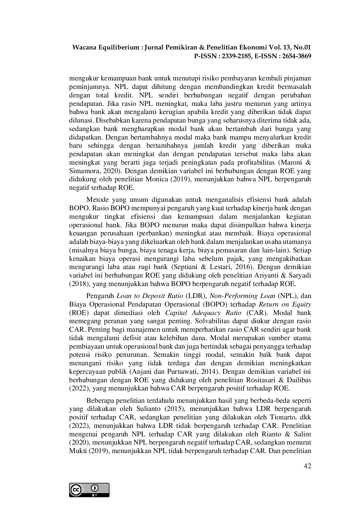 JURIS Determinan Profitabilitas Sektor Perusahaan Perbankan dengan CAR sebagai Variabel Mediasi