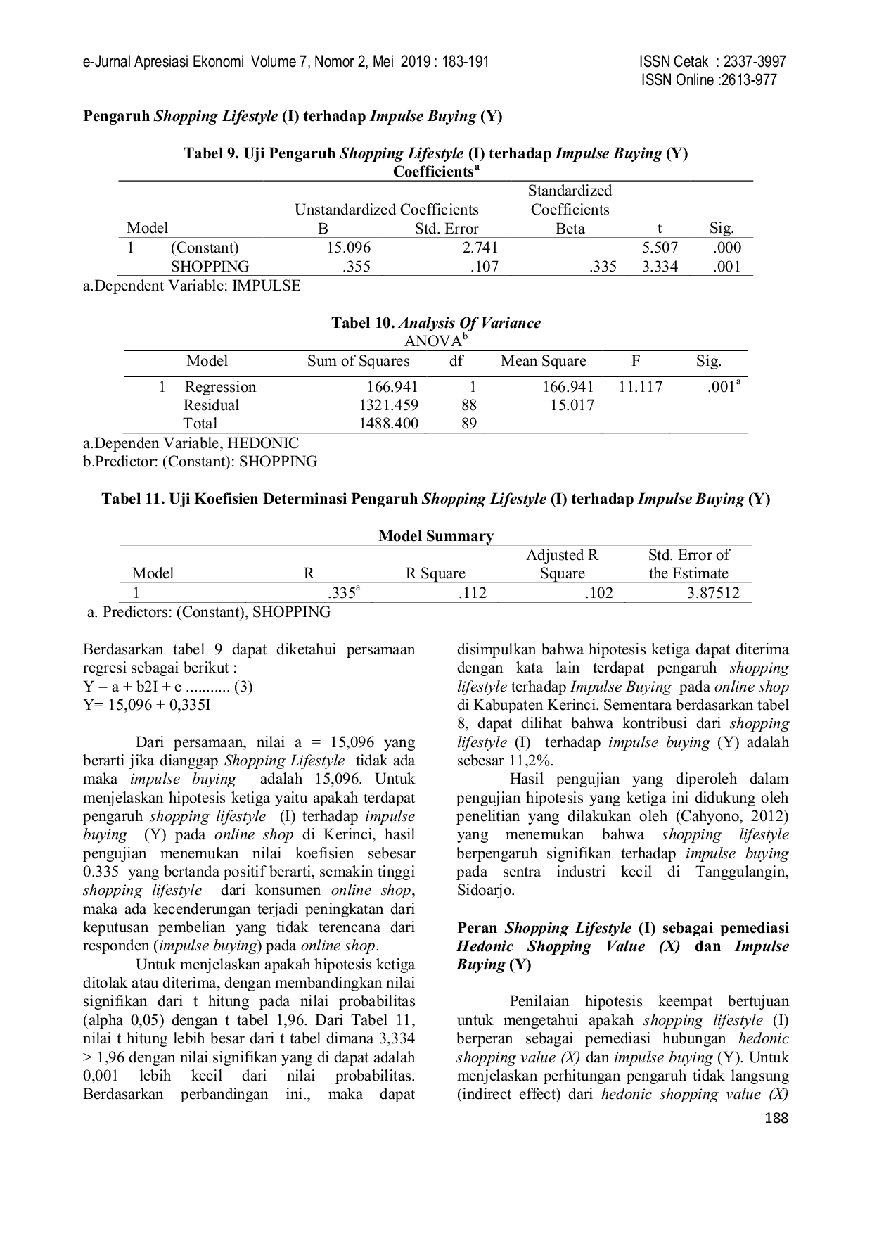 JURIS Shopping Lifestyle as a Mediation Variable in the Effect of Hedonic Shopping Value on Buying Impulse in Online Shop