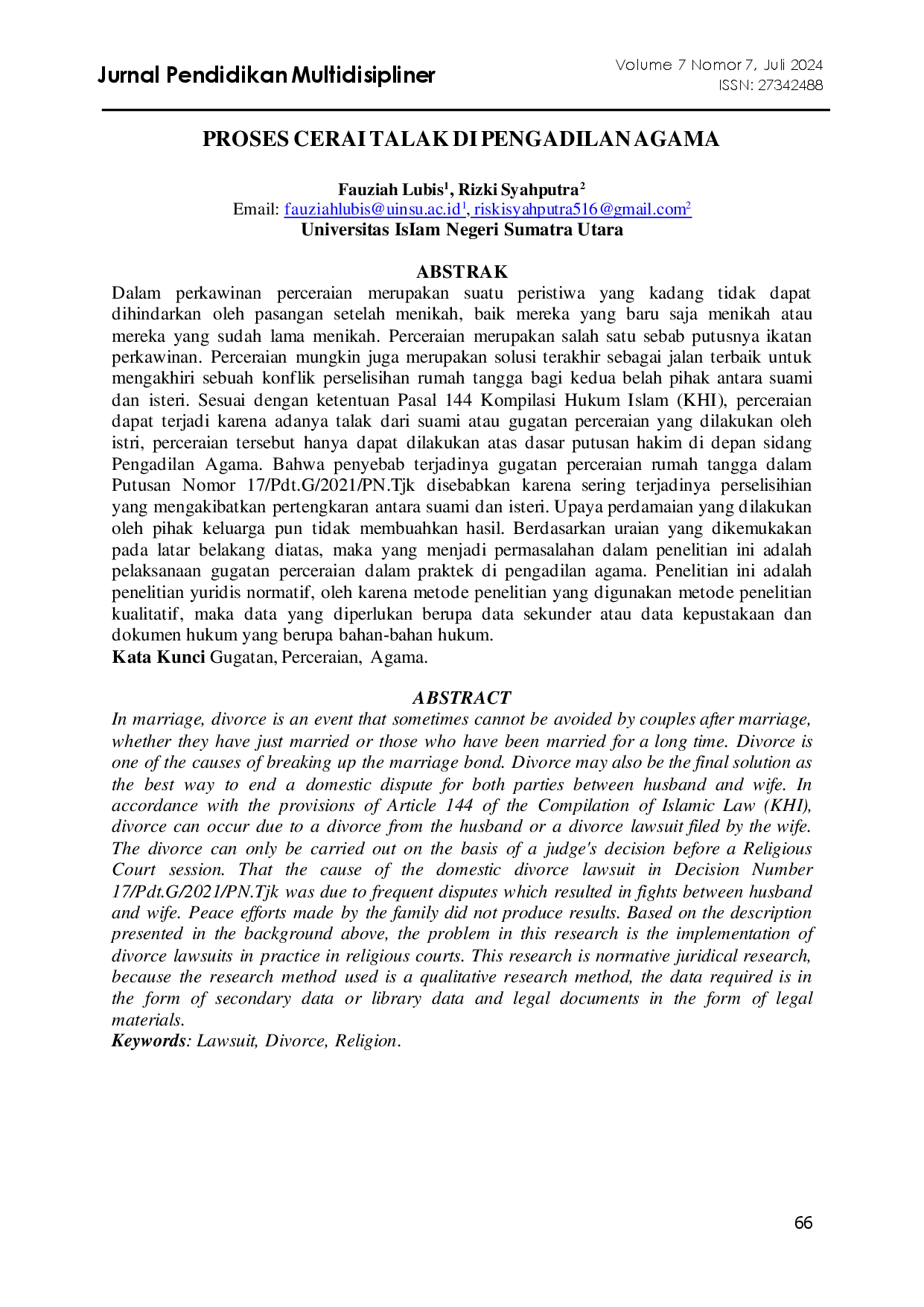 juris Proses Cerai Talak di Pengadilan Agama