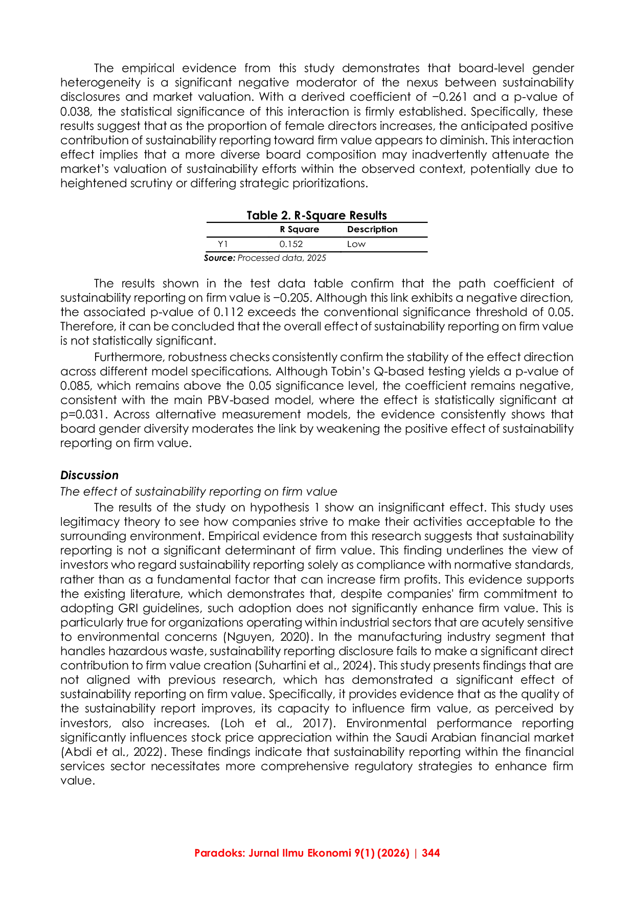 JURIS The Effect of Sustainability Reporting on Firm Value with Gender Diversity of The Board of Directors as a Moderator Variable