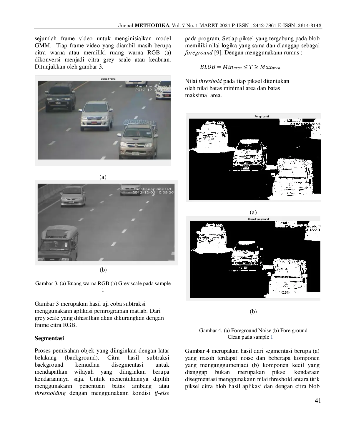 JURIS Deteksi Jumlah Kendaraan Dengan Algoritma Gaussian Mixture Model Di Area Jalan Raya