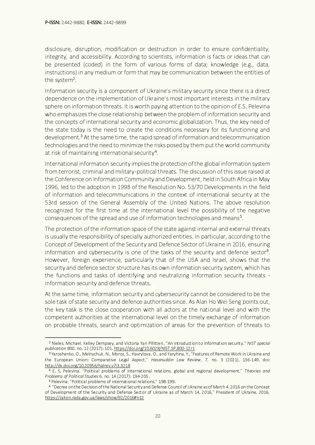 juris Prospects and Current Status of Defence Information Security in Ukraine