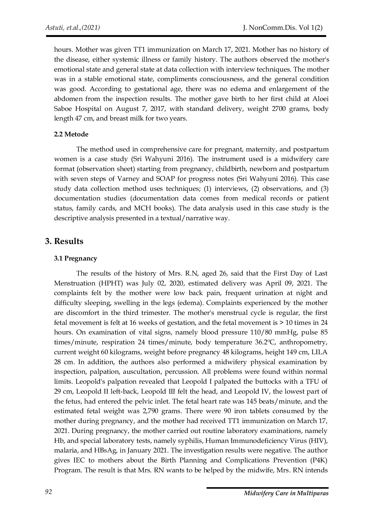 JURIS Midwifery Care in Multiparas with Diabetes Mellitus