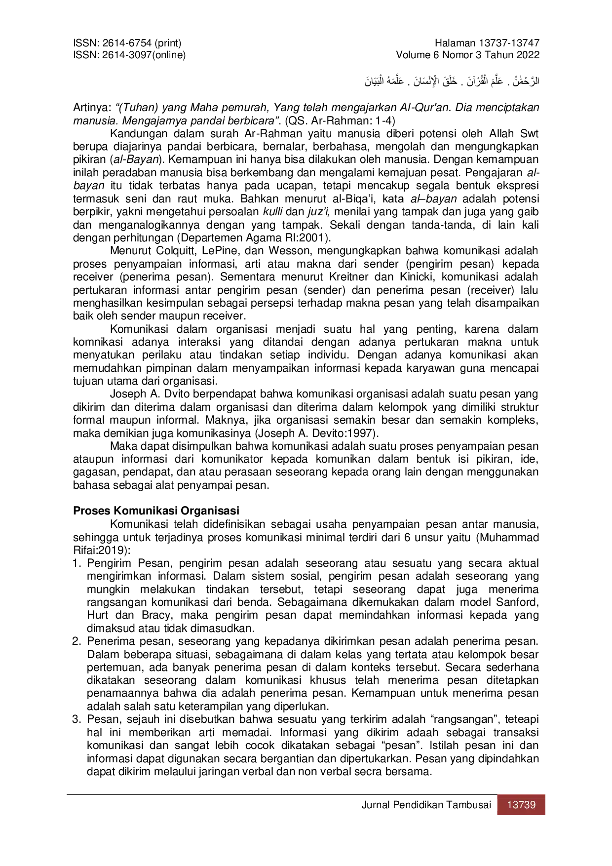 JURIS Peranan Komunikasi Organisasi bagi Kepemimpinan Organisasi di MTs Al Ikhlas Sidodadi Ramunia