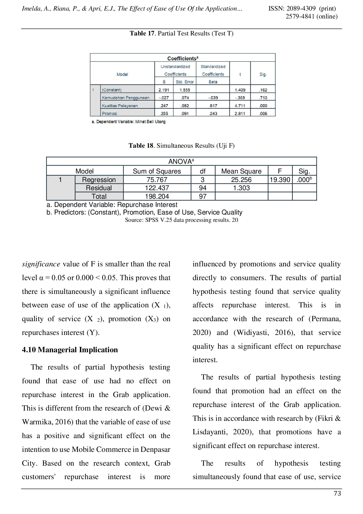 JURIS The Effect of Ease of Use Of The Application Quality Of Service And Promotion On Repurchase Interest Grab Application Customer Study at PT Sido Muncul Kebon Jeruk