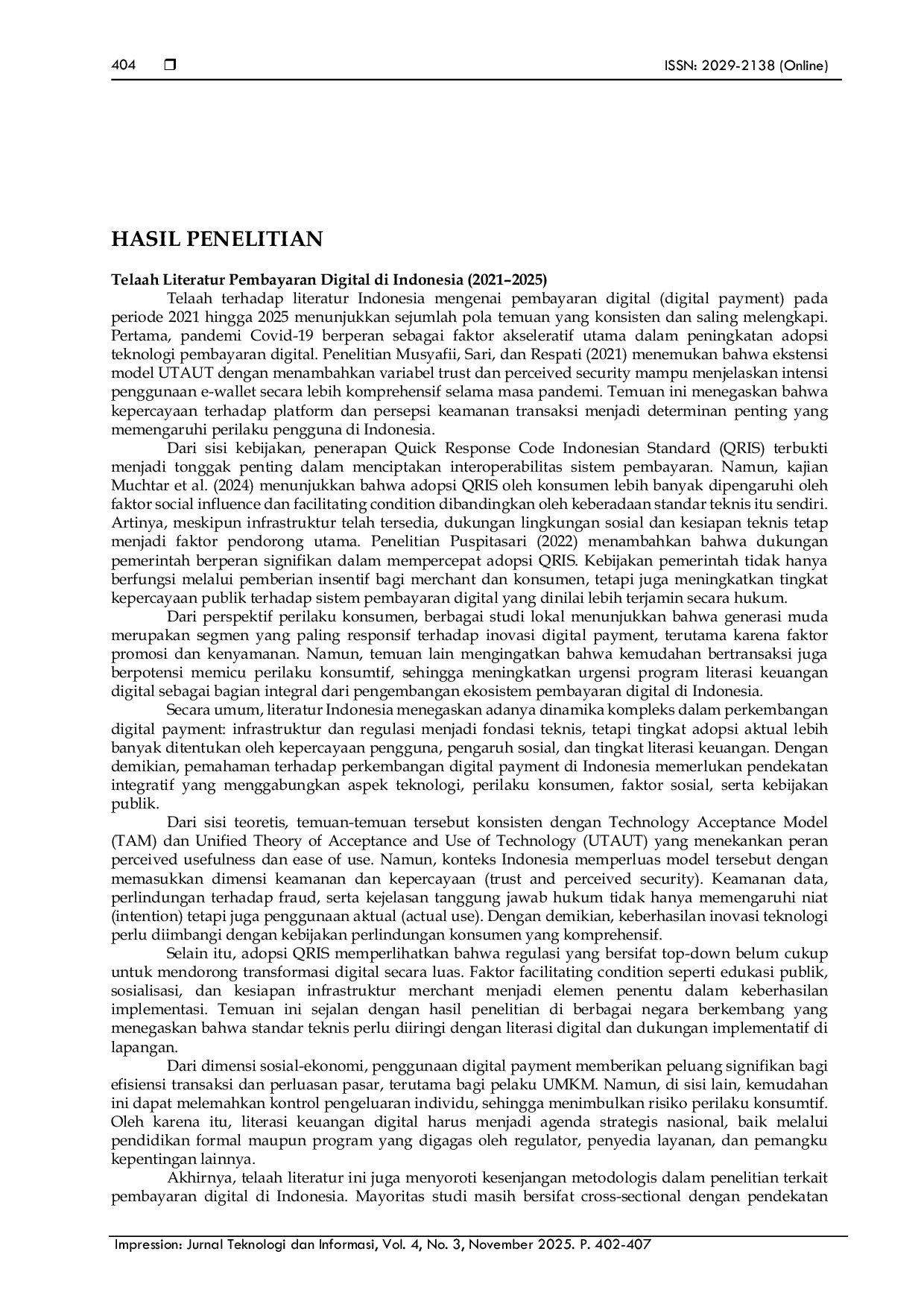 JURIS Adopsi Pembayaran Digital di Era Pasca Pandemi Telaah Literatur tentang tren Tantangan Implikasi Kebijakan di Indonesia