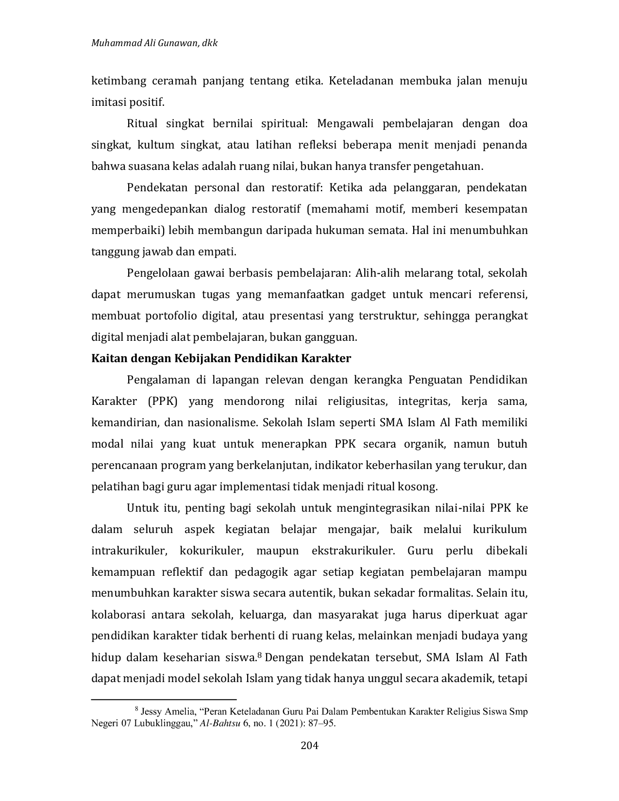 JURIS Problematika Adab dan Akhlak Siswa dalam Proses Pembelajaran di SMA Islam Al Fath Plantungan