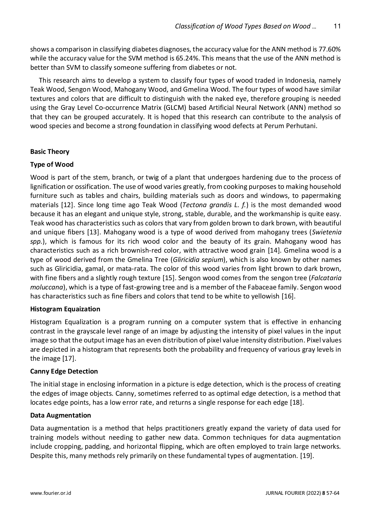 JURIS Klasifikasi Jenis Kayu Berdasarkan Tekstur Serat Kayu Menggunakan GLCM ANN