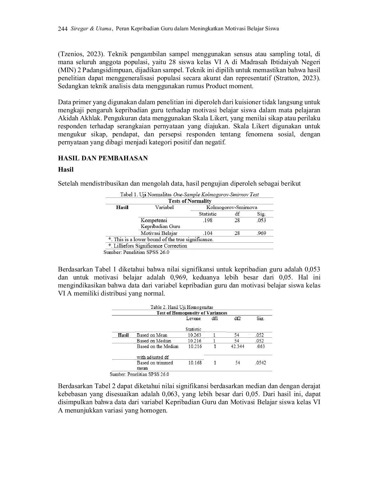 JURIS Peran Kepribadian Guru Dalam Meningkatkan Motivasi Belajar Siswa