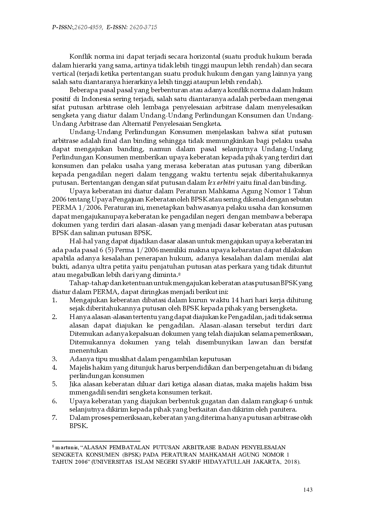 juris Analisis Penyelesaian Sengketa Konsumen Melalui Arbitrase