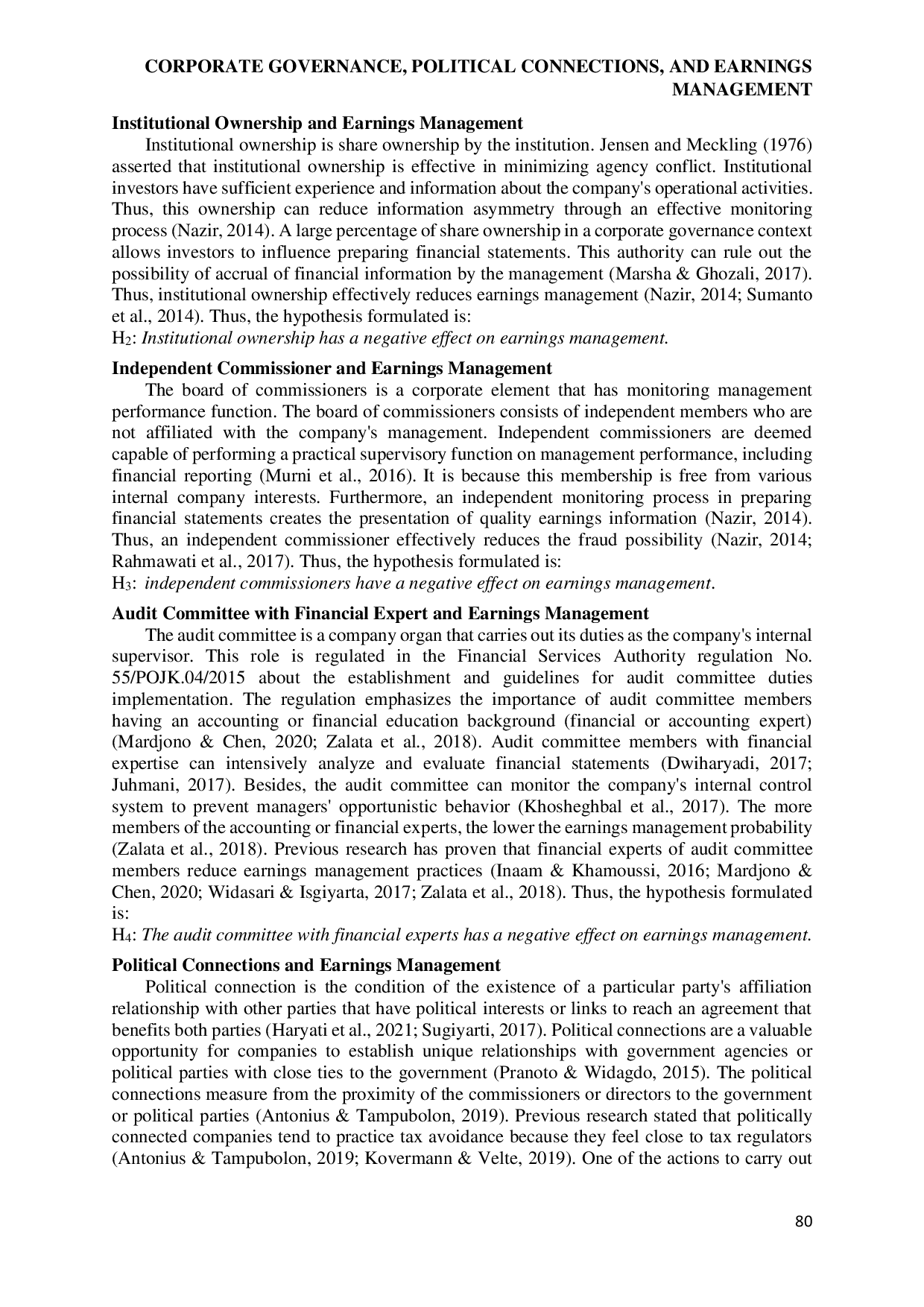 JURIS Corporate Governance Political Connections and Earnings Management