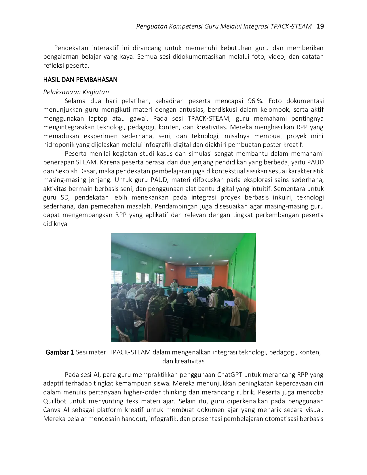 JURIS Penguatan Kompetensi Guru Melalui Integrasi TPACKAcSTEAM dalam Program Capacity Building di Sekolah Dasar Islam Celebes