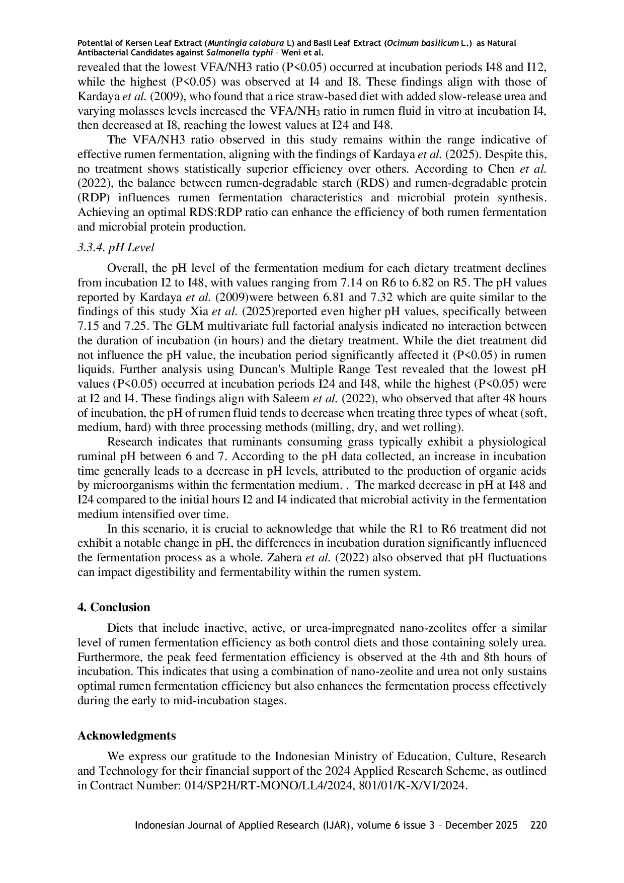 JURIS Effectiveness of Diets Incorporating Nano Zeolite and Urea Impregnated Nano Zeolite on Fermentation Efficiency in Rumen Fluid In Vitro