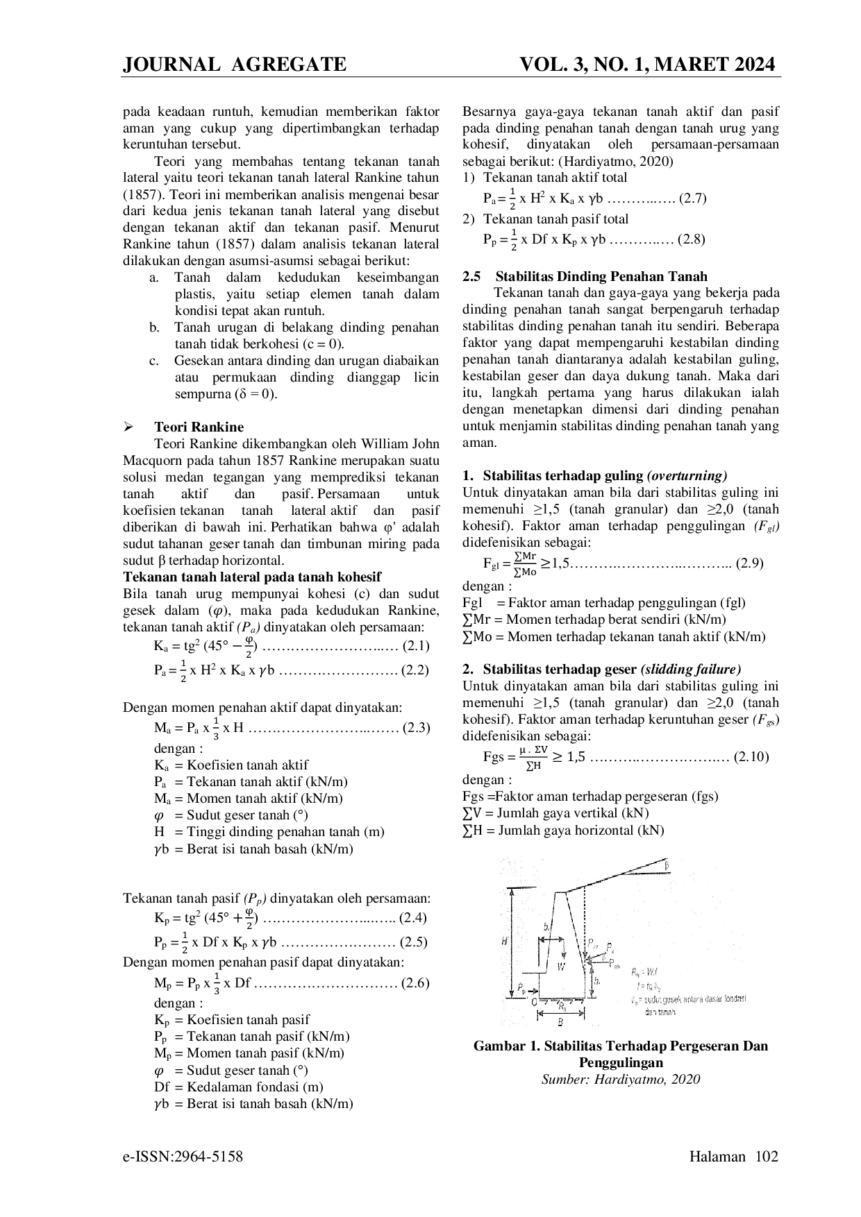 JURIS Analisis Dinding Penahan Tanah Pada Ruas Jalan Trans Seram Desa Lumoli Kabupaten Seram Bagian Barat