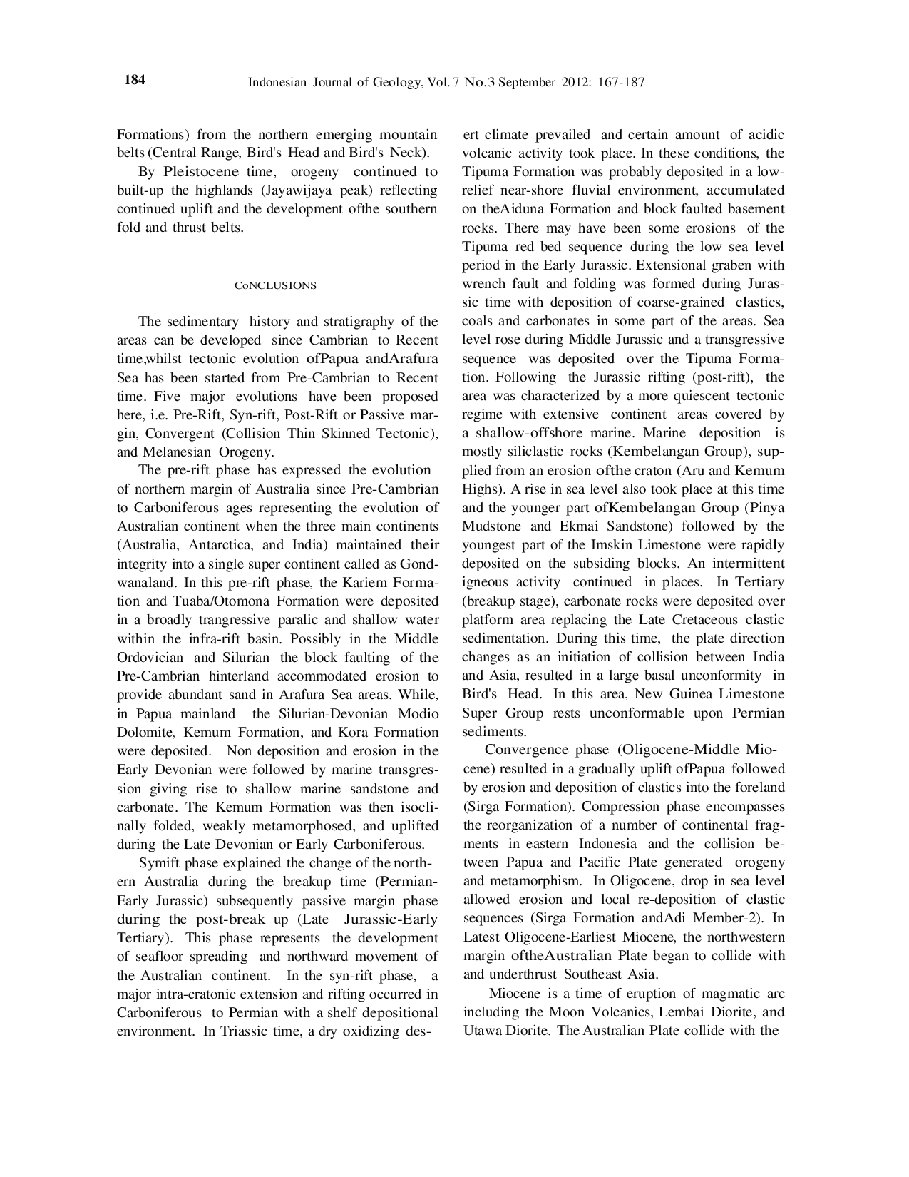juris Tectonostratigraphy of the Southern Part of Papua and Arafura Sea Eastern Indonesia